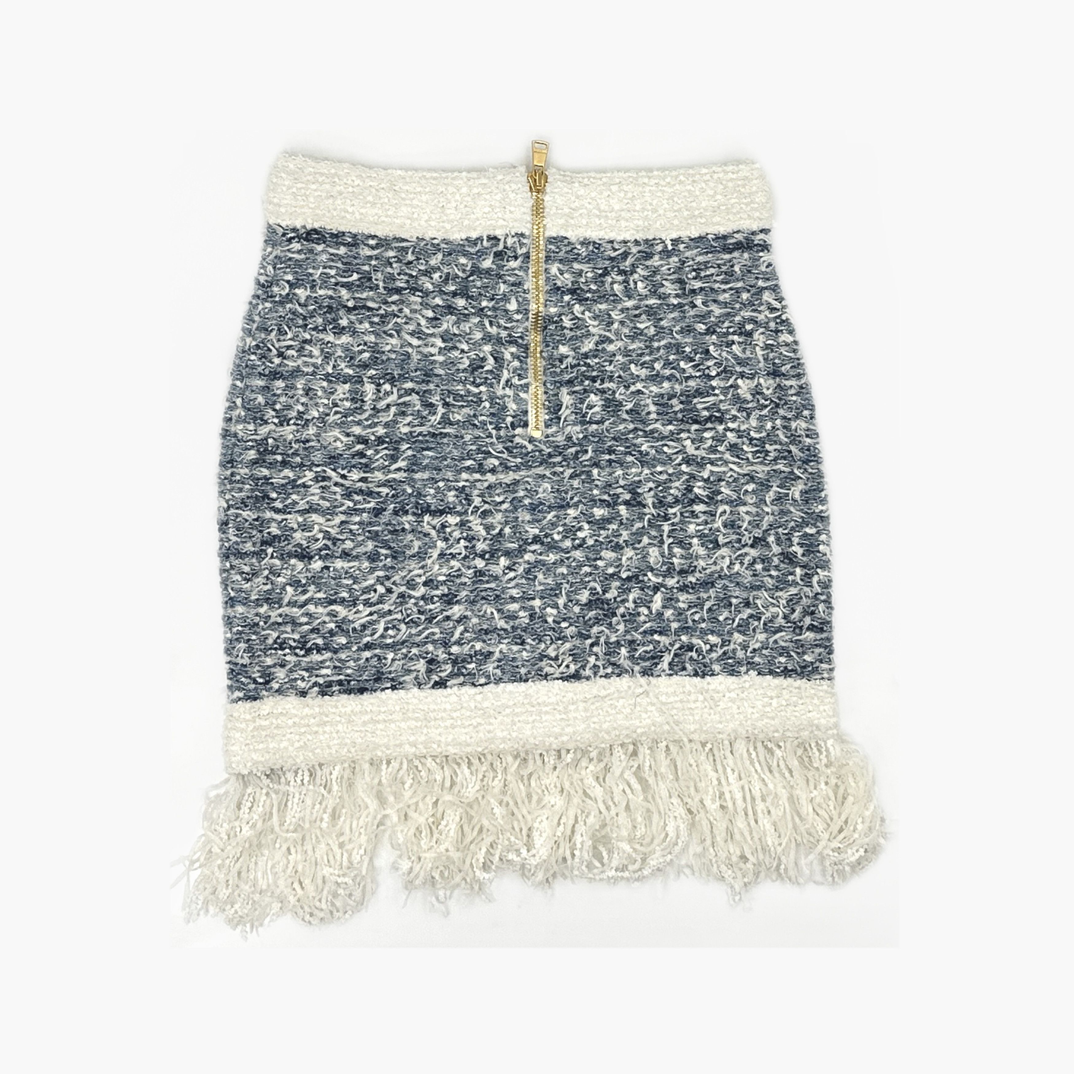 Balmain Balmain Fringed Tweed Mini Skirt Size 38 Size 27" / US 4 / IT 40 - 2 Thumbnail