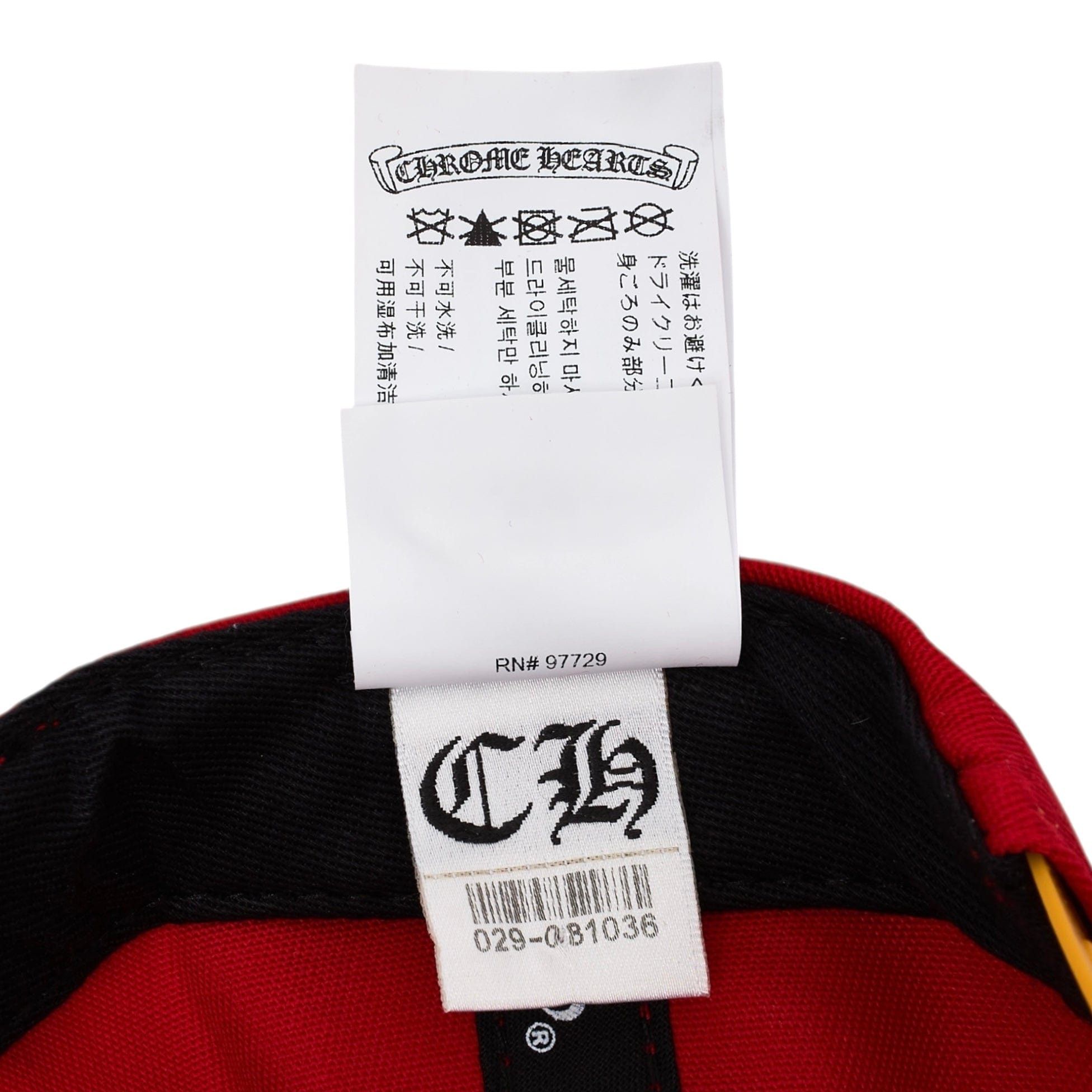 Chrome Hearts Embroidered CH Logo Baseball Hat Red Yellow Size ONE SIZE - 14 Thumbnail