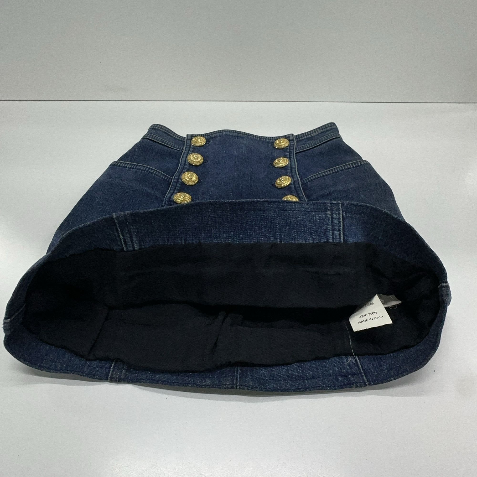 Balmain Balmain Button Detailed Denim Mini Skirt Size 34 Size 24" / US 00 / IT 34 - 8 Thumbnail