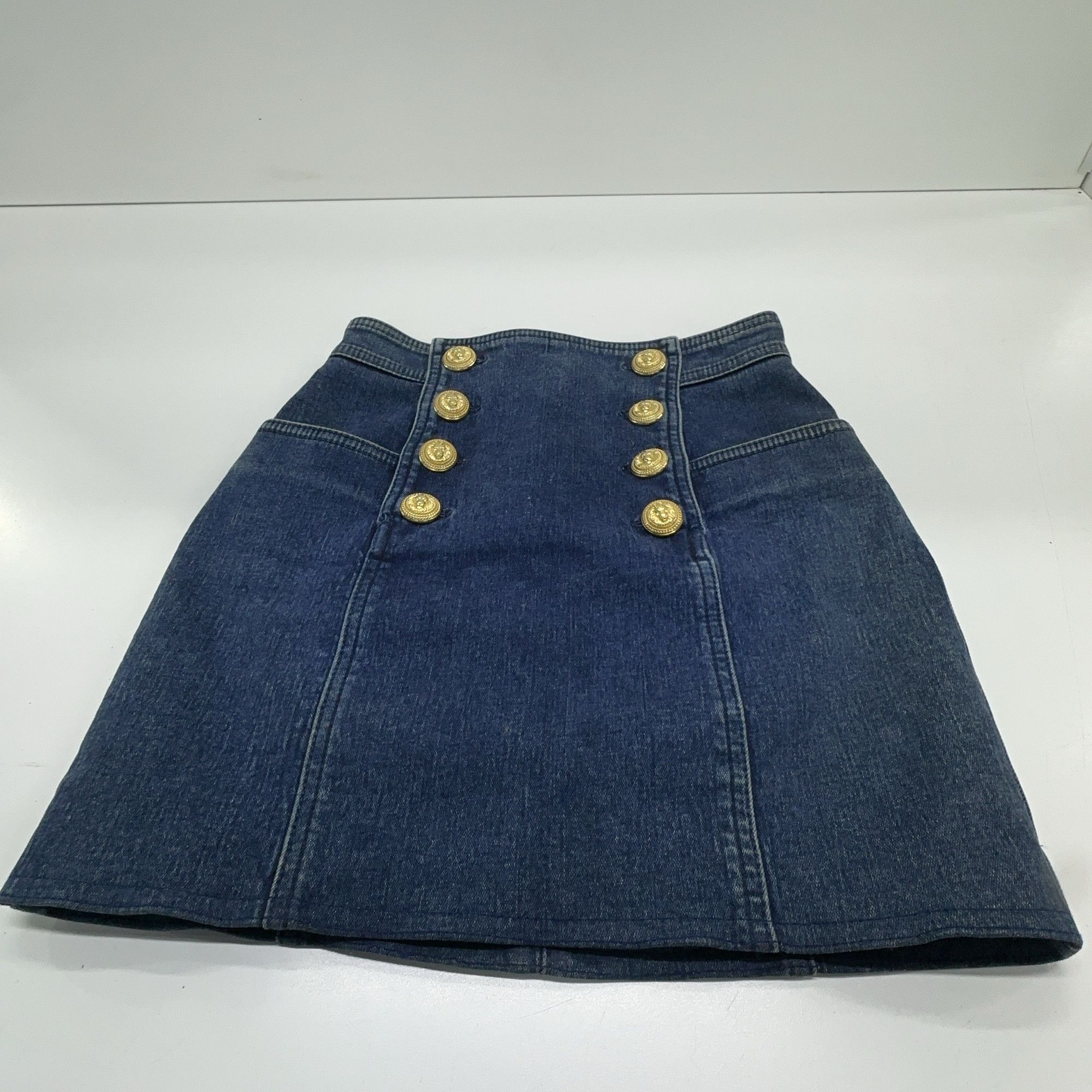 Balmain Balmain Button Detailed Denim Mini Skirt Size 34 Size 24" / US 00 / IT 34 - 7 Thumbnail