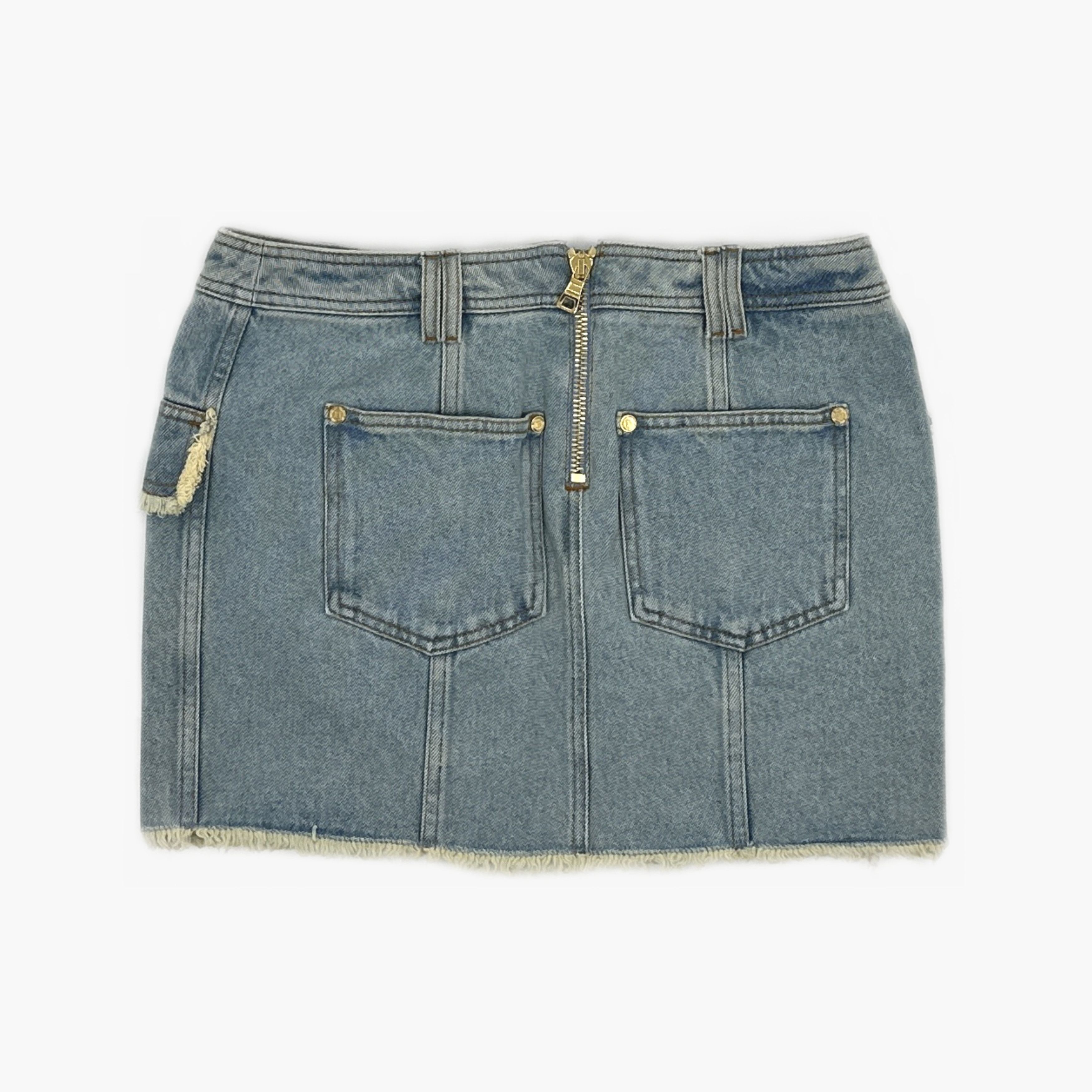Balmain Balmain Pink Tweed Denim Mini Skirt Size 38 Size 27" / US 4 / IT 40 - 2 Thumbnail