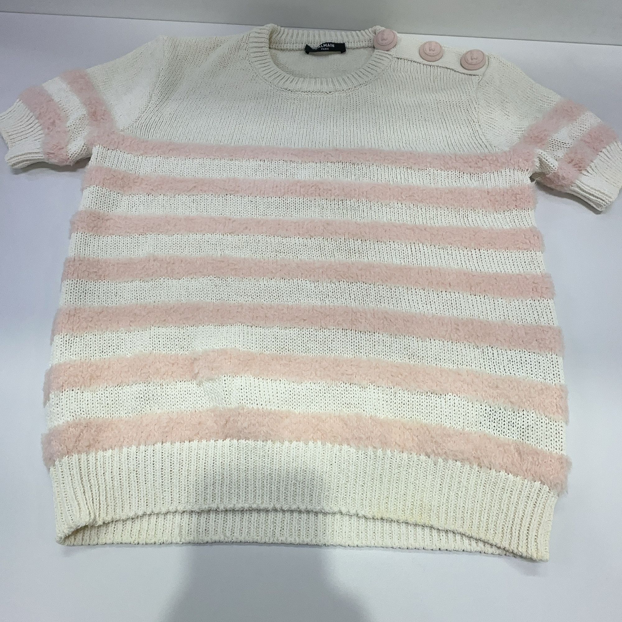 Balmain Balmain Striped Knit Short Sleeve Top Size 36 Size XS / US 0-2 / IT 36-38 - 5 Thumbnail