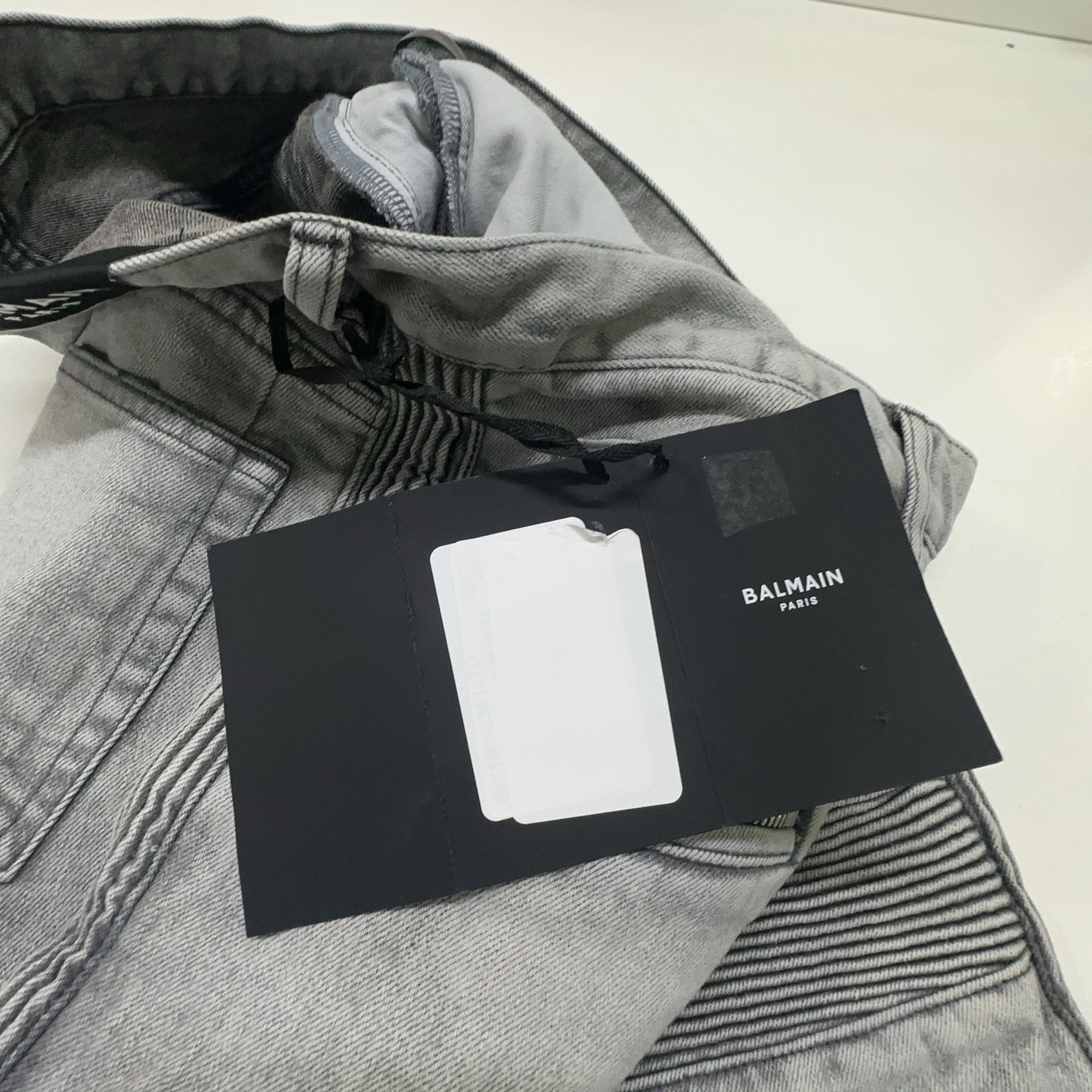 Balmain Balmain Grey Ribbed Panel Tapered Jeans Size 34 Size US 34 / EU 50 - 6 Thumbnail