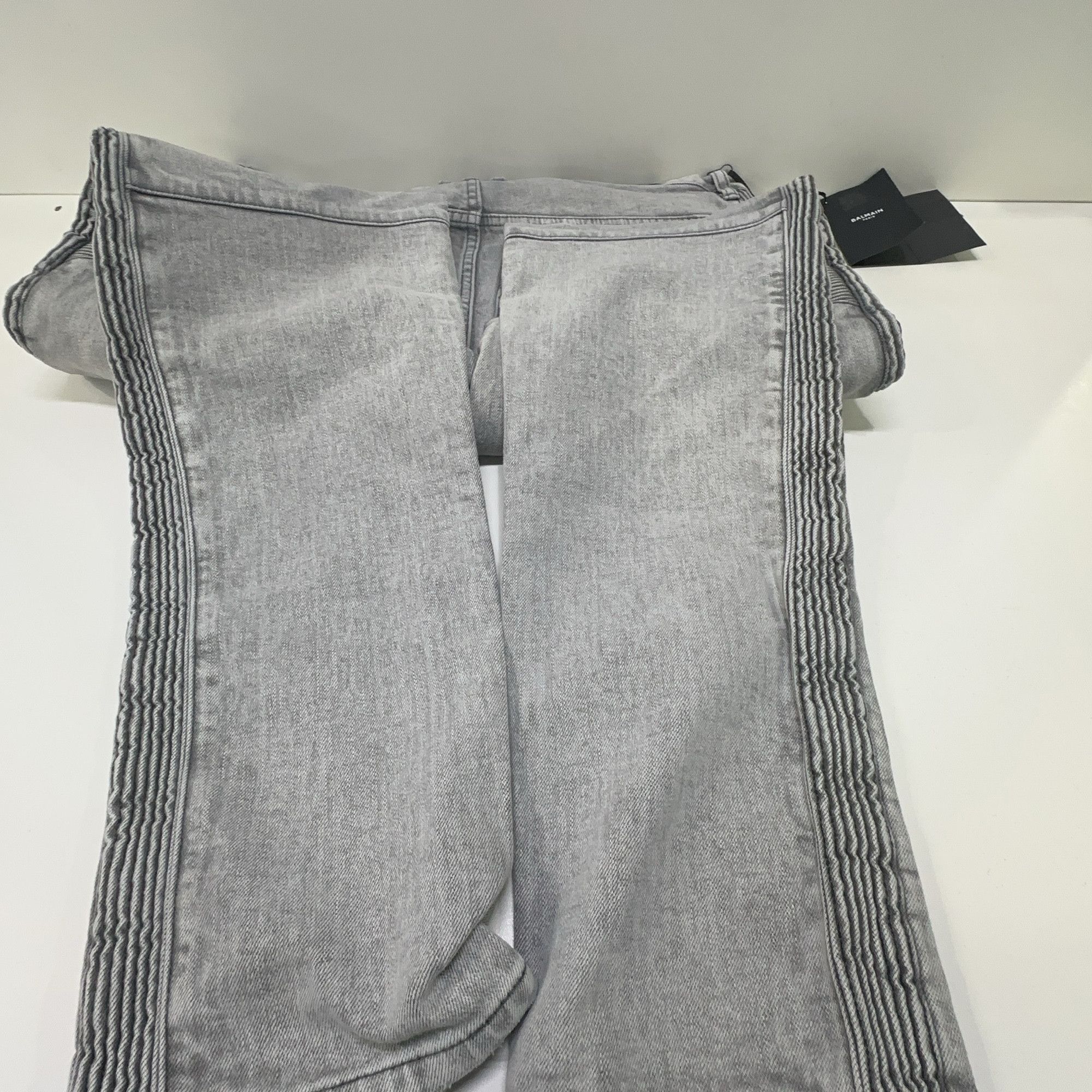Balmain Balmain Grey Ribbed Panel Tapered Jeans Size 34 Size US 34 / EU 50 - 10 Thumbnail