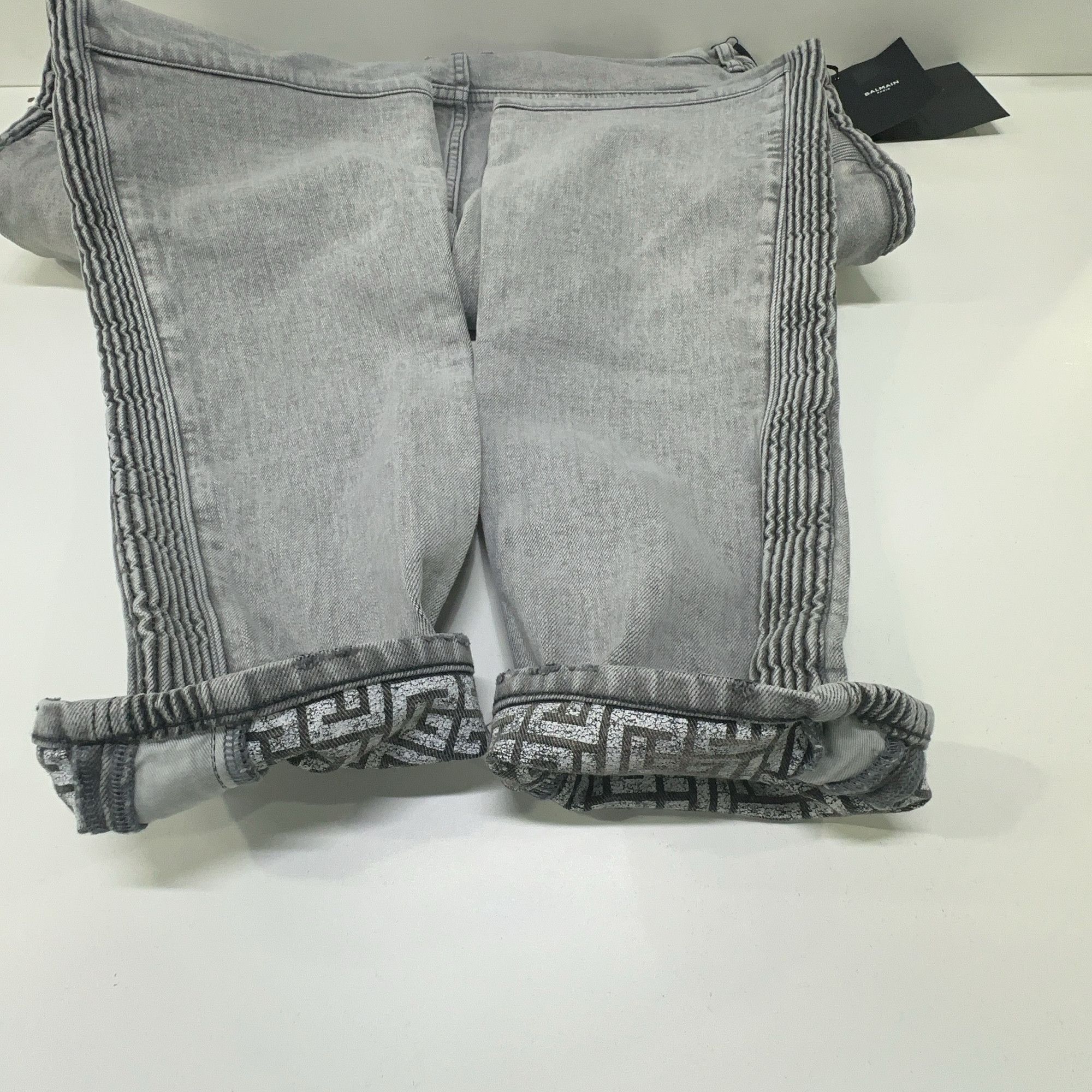 Balmain Balmain Grey Ribbed Panel Tapered Jeans Size 34 Size US 34 / EU 50 - 9 Thumbnail