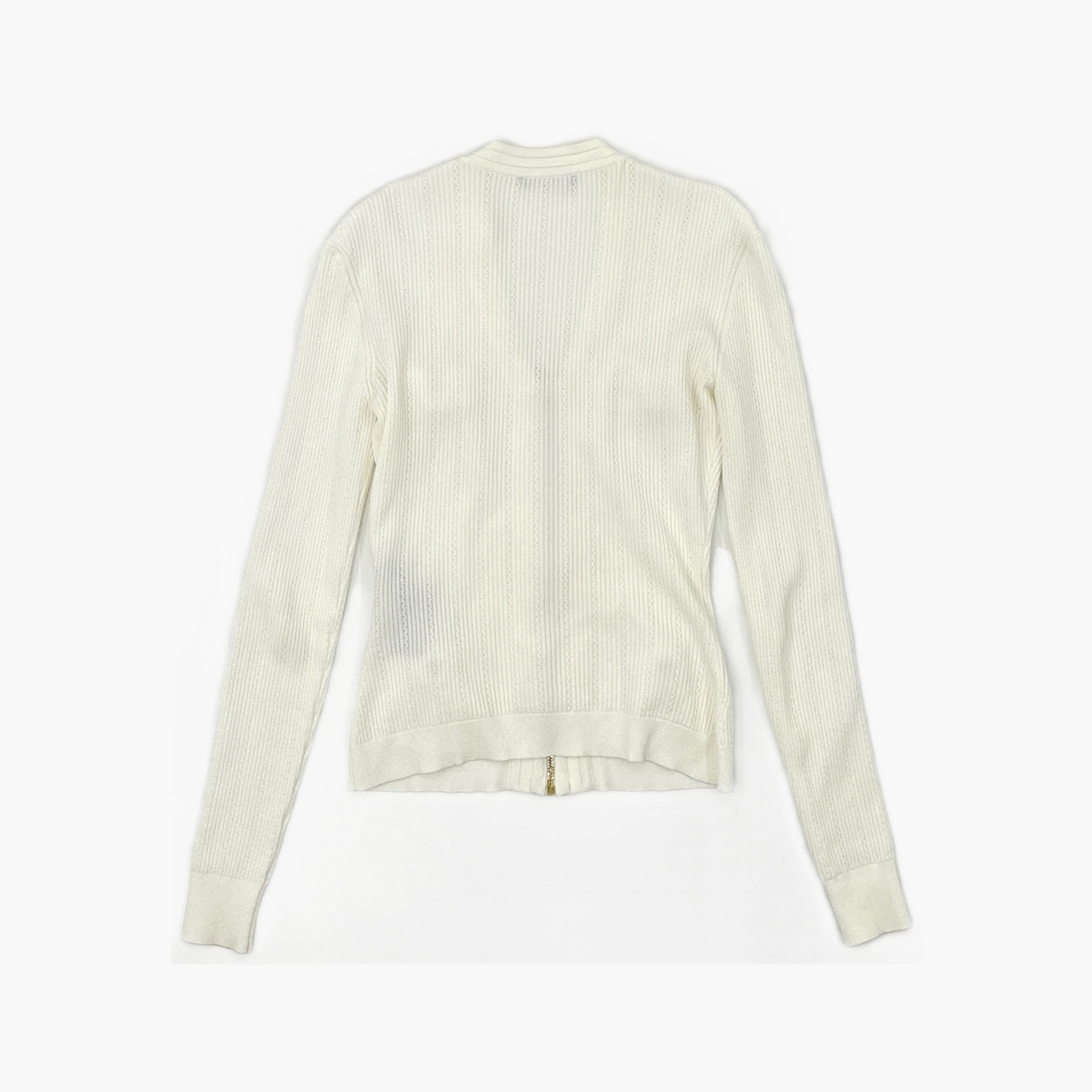 Balmain BALMAIN Gold Button Ribbed Knit Zip Jacket Size 34 Size XXS / US 00 / IT 34 - 2 Thumbnail