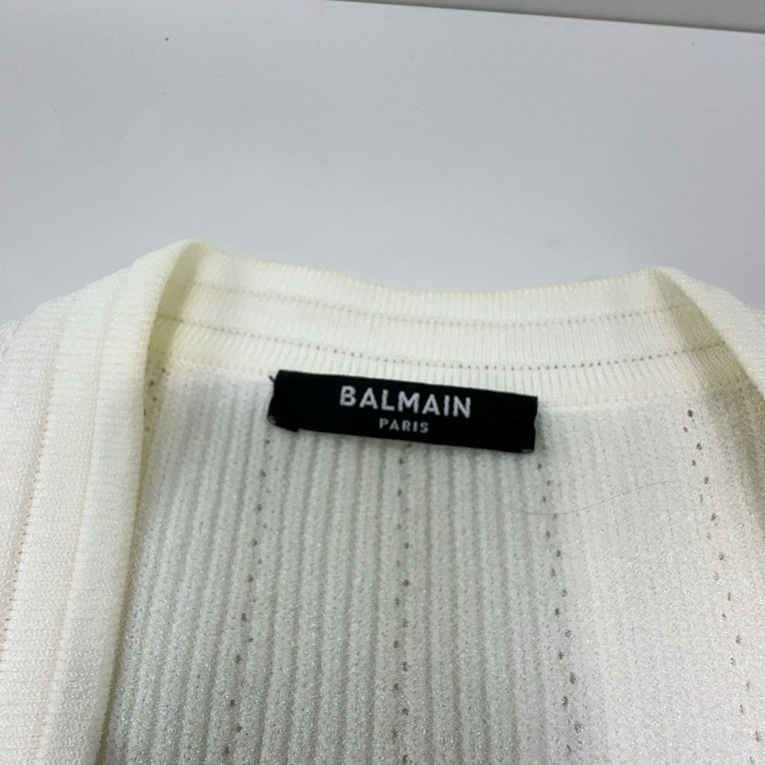 Balmain BALMAIN Gold Button Ribbed Knit Zip Jacket Size 34 Size XXS / US 00 / IT 34 - 3 Thumbnail