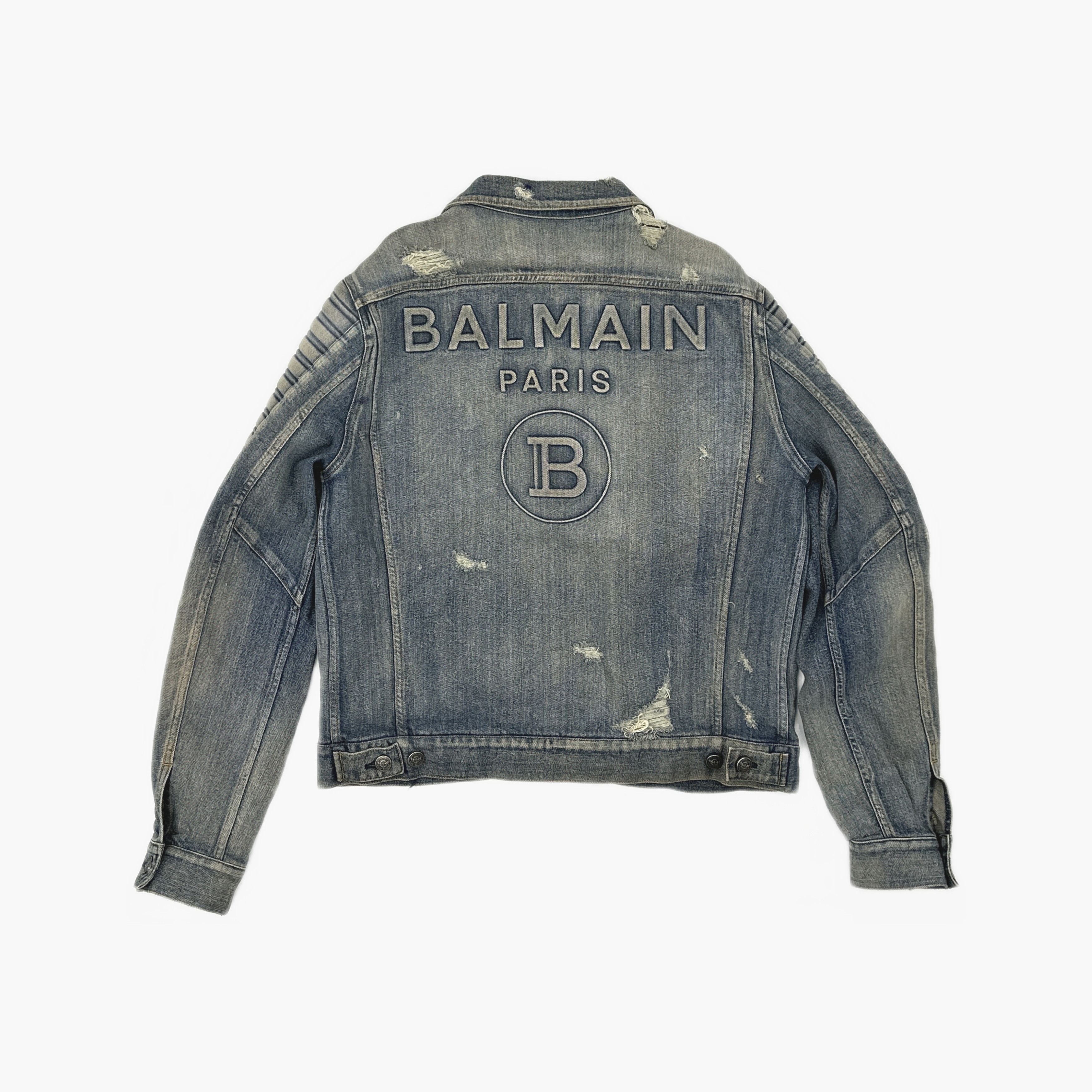 Balmain Balmain Distressed Denim Jacket Size 54 Size US L / EU 52-54 / 3 - 2 Thumbnail