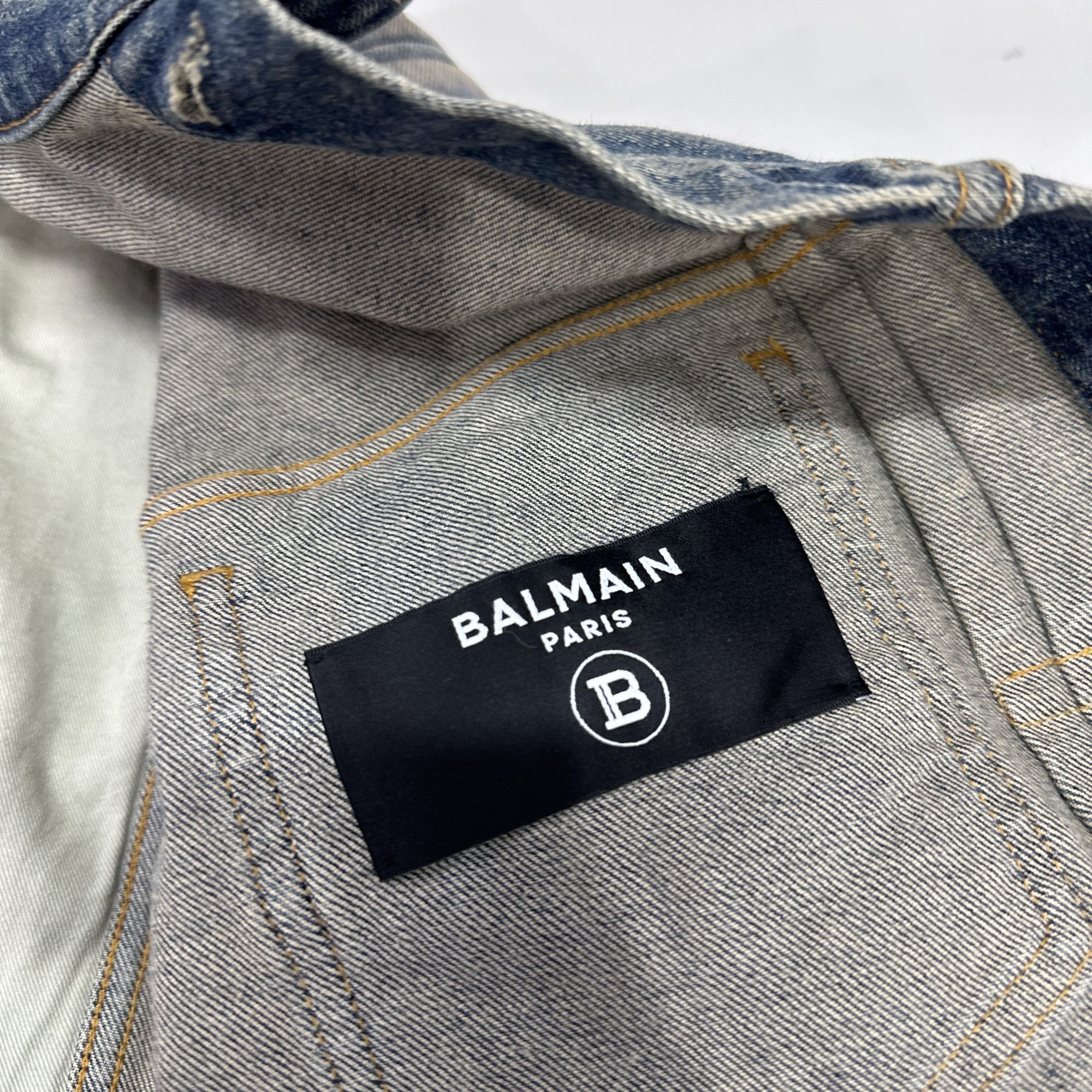 Balmain Balmain Distressed Denim Jacket Size 54 Size US L / EU 52-54 / 3 - 3 Thumbnail