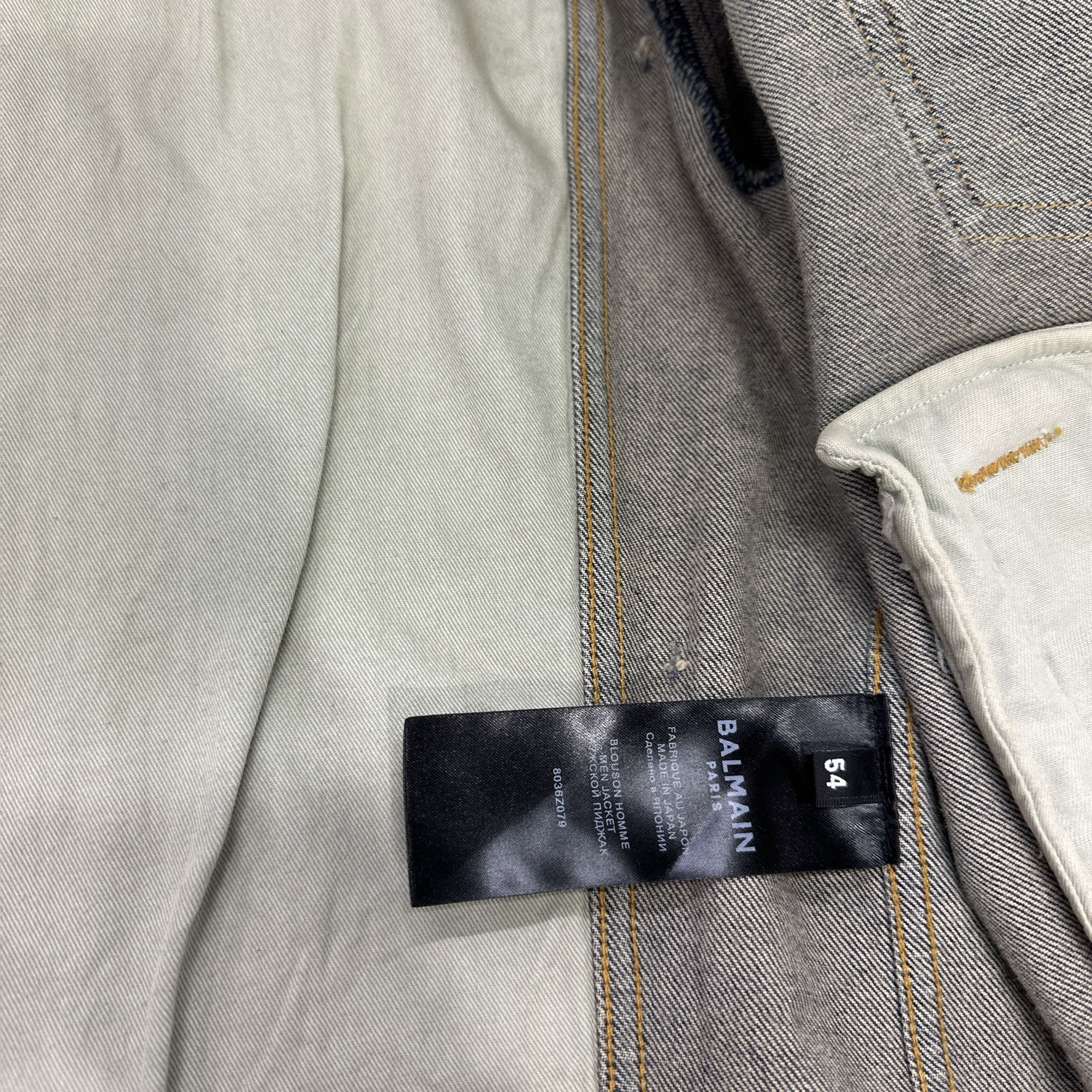 Balmain Balmain Distressed Denim Jacket Size 54 Size US L / EU 52-54 / 3 - 4 Thumbnail