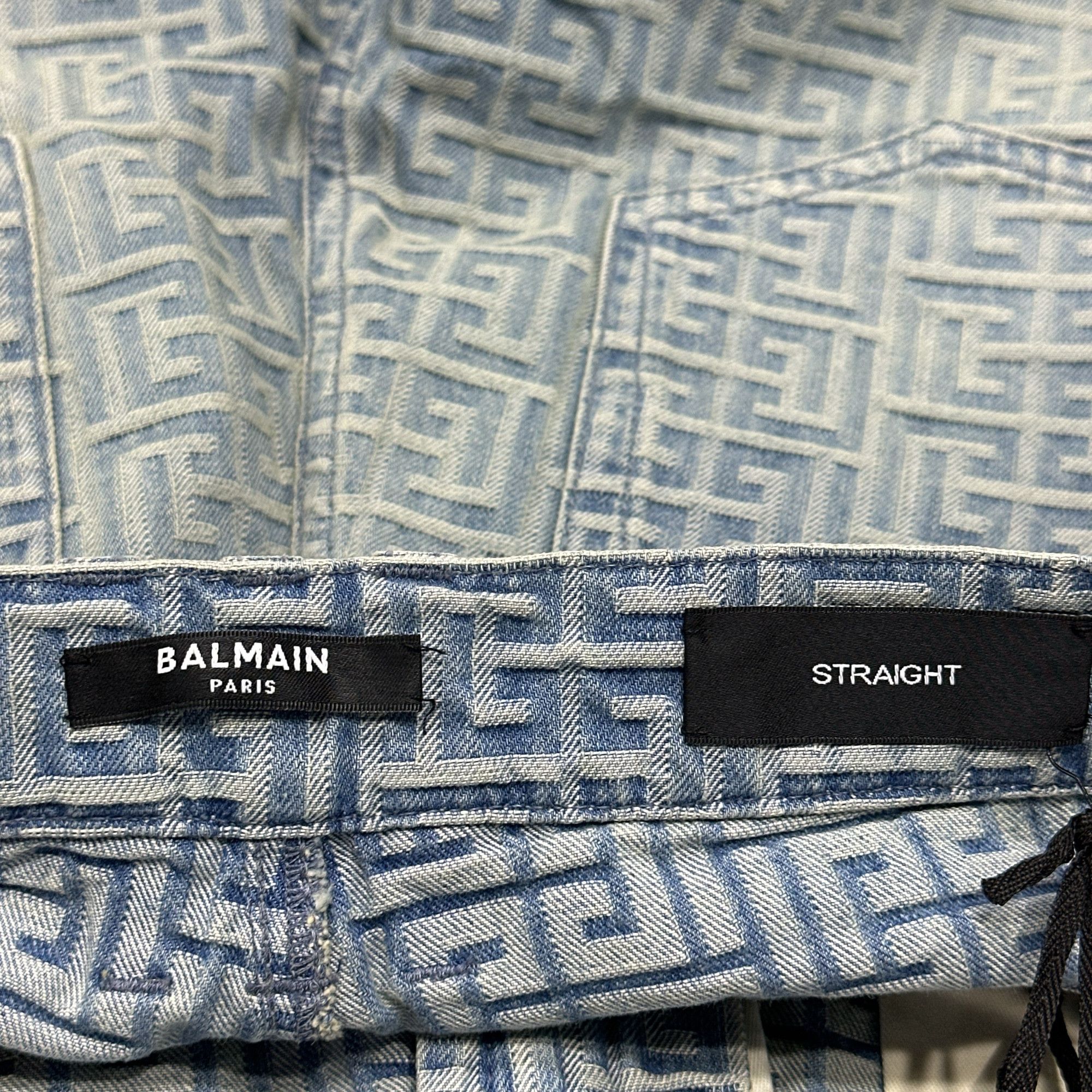 Balmain Balmain Monogram Jacquard Straight Jeans Size 32 Size US 32 / EU 48 - 3 Thumbnail