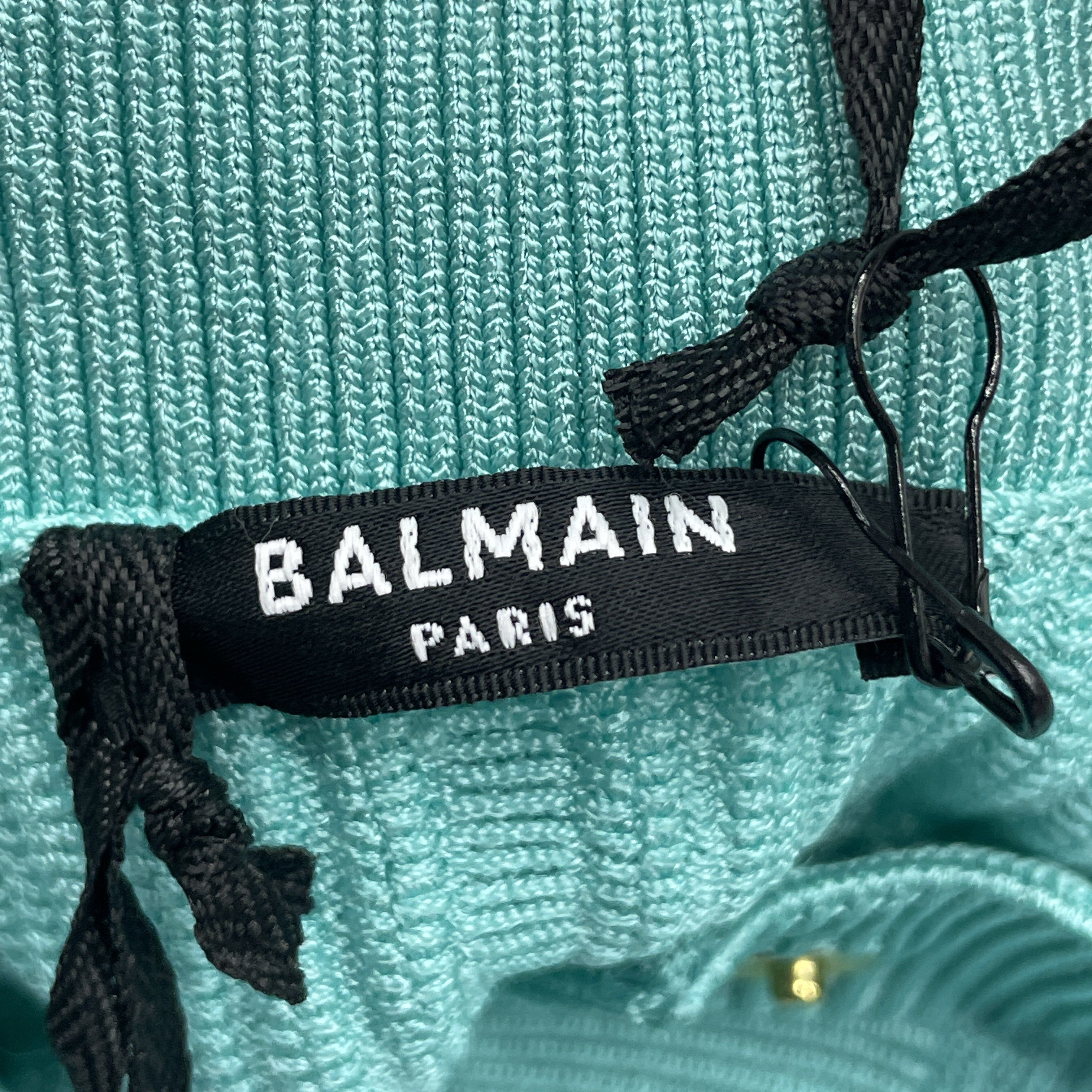 Balmain Balmain Ribbed Knit Cardigan Green Size 40 Size S / US 4 / IT 40 - 3 Thumbnail