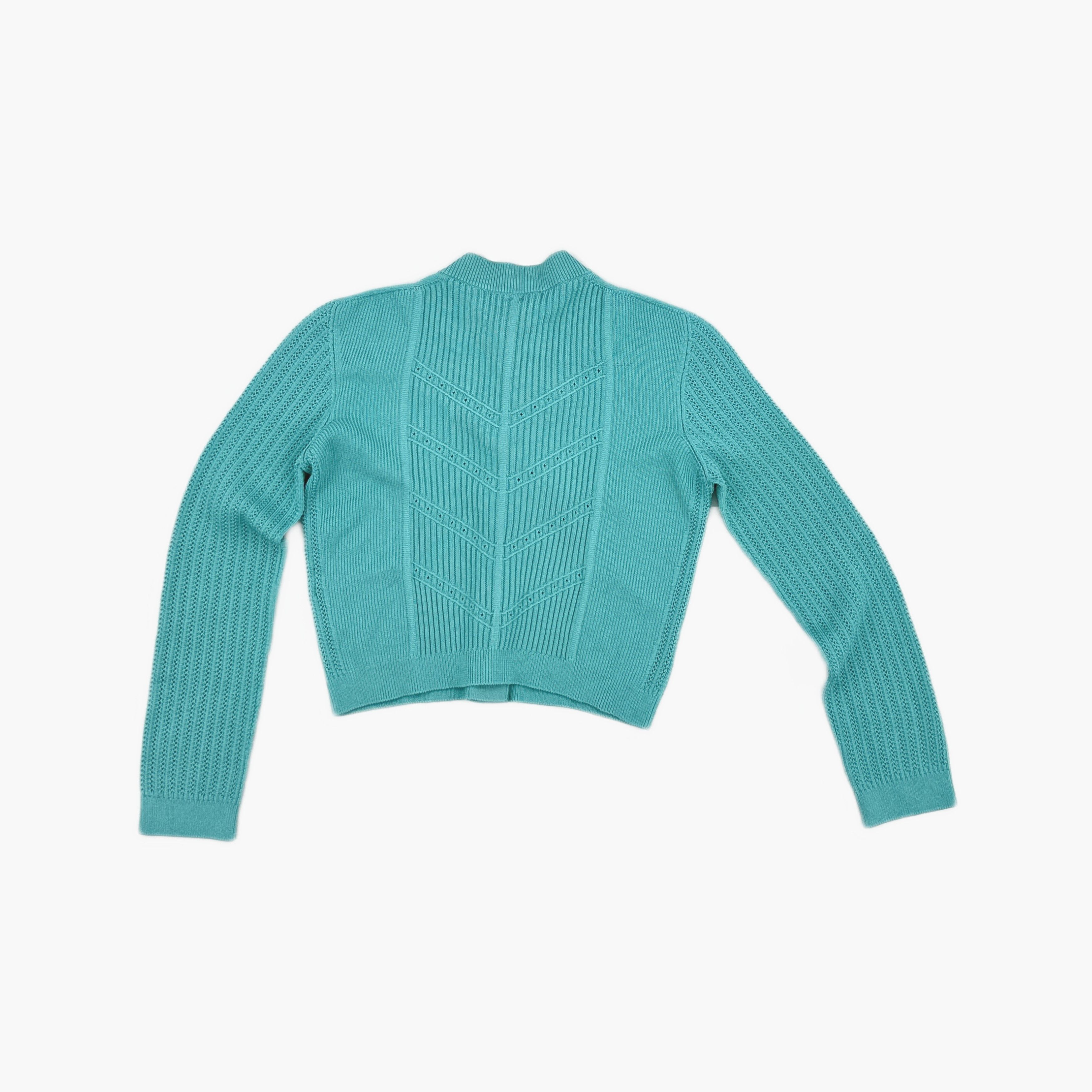 Balmain Balmain Ribbed Knit Cardigan Green Size 40 Size S / US 4 / IT 40 - 2 Thumbnail