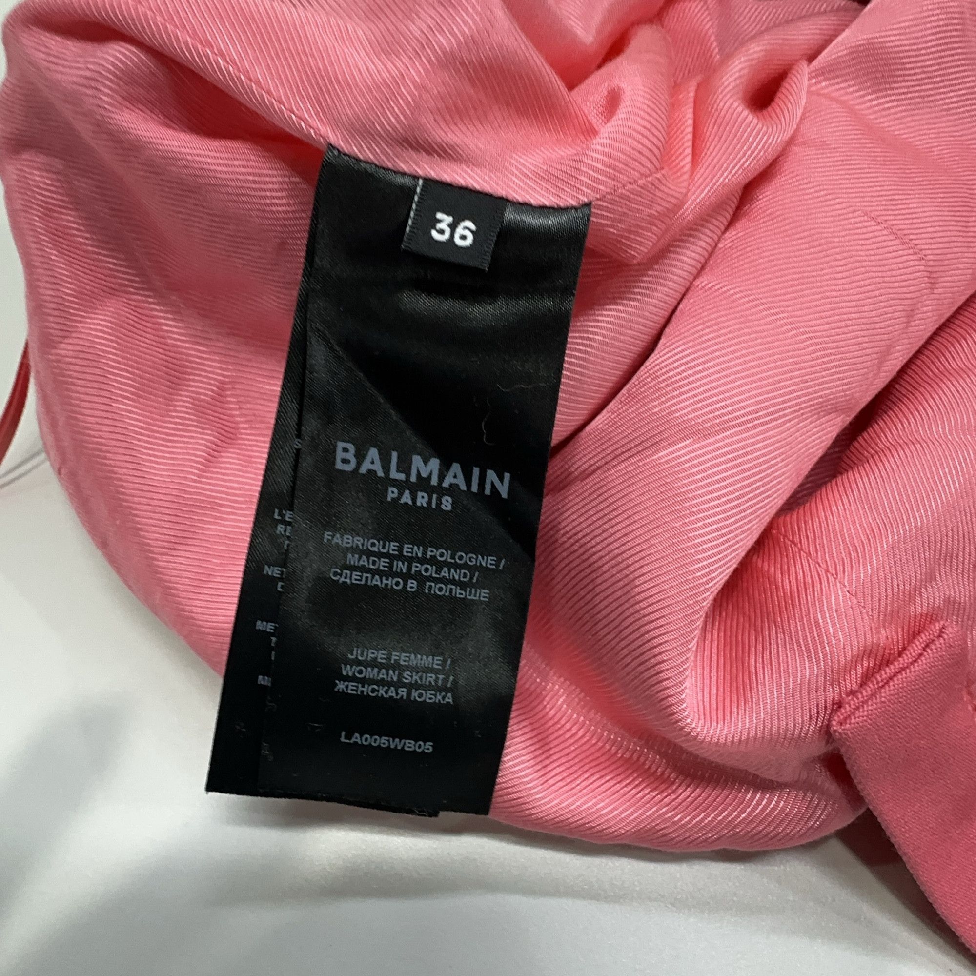 Balmain Balmain Pink Logo Buckle Mini Skirt Size 36 Size 26" / US 2 / IT 38 - 4 Thumbnail