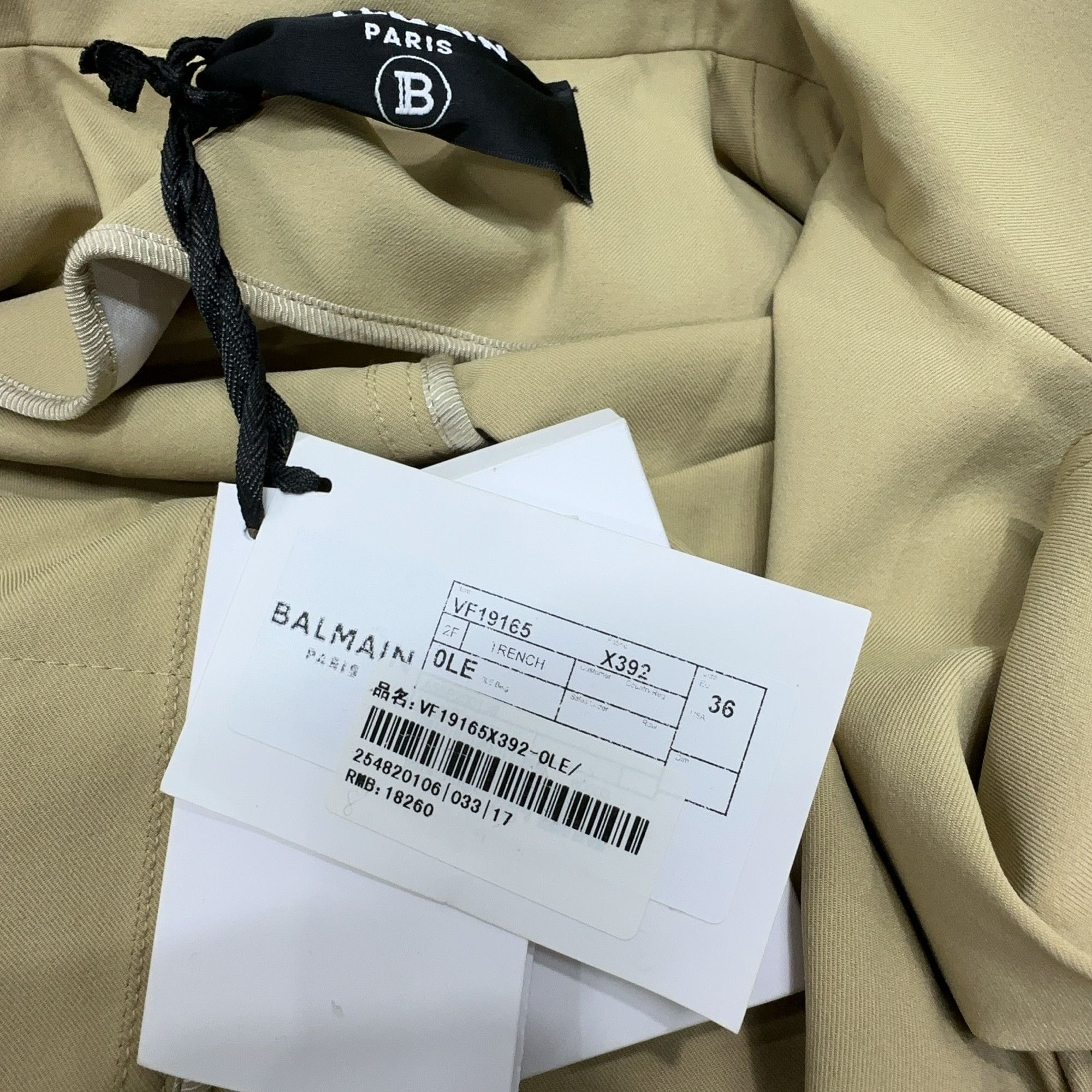 Balmain Balmain Khaki Belted Trench Coat Size 36 Size XS / US 0-2 / IT 36-38 - 4 Thumbnail