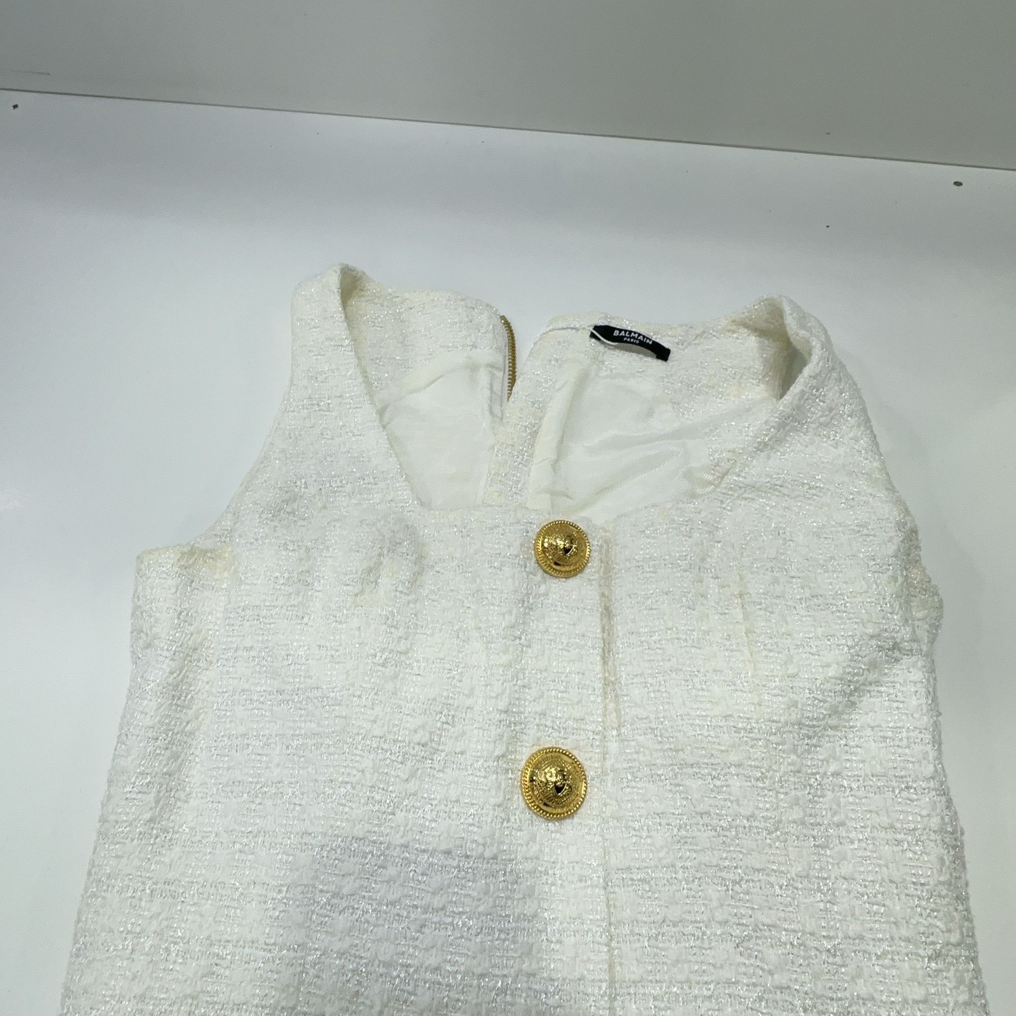 Balmain Balmain Gold Button Tweed Mini Dress Size 36 Size XS / US 0-2 / IT 36-38 - 7 Thumbnail
