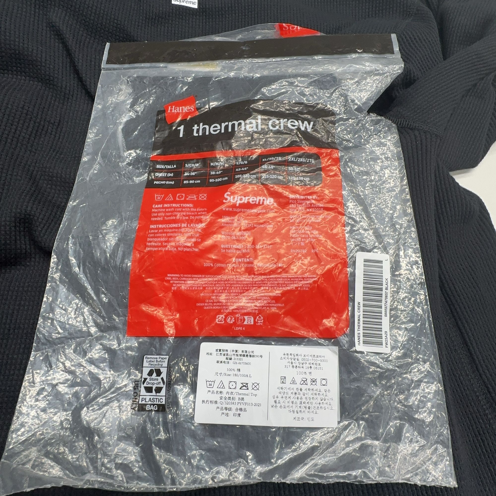 Supreme Supreme Skeleton Thermal Long Sleeve T-Shirt Size L Size US L / EU 52-54 / 3 - 4 Thumbnail