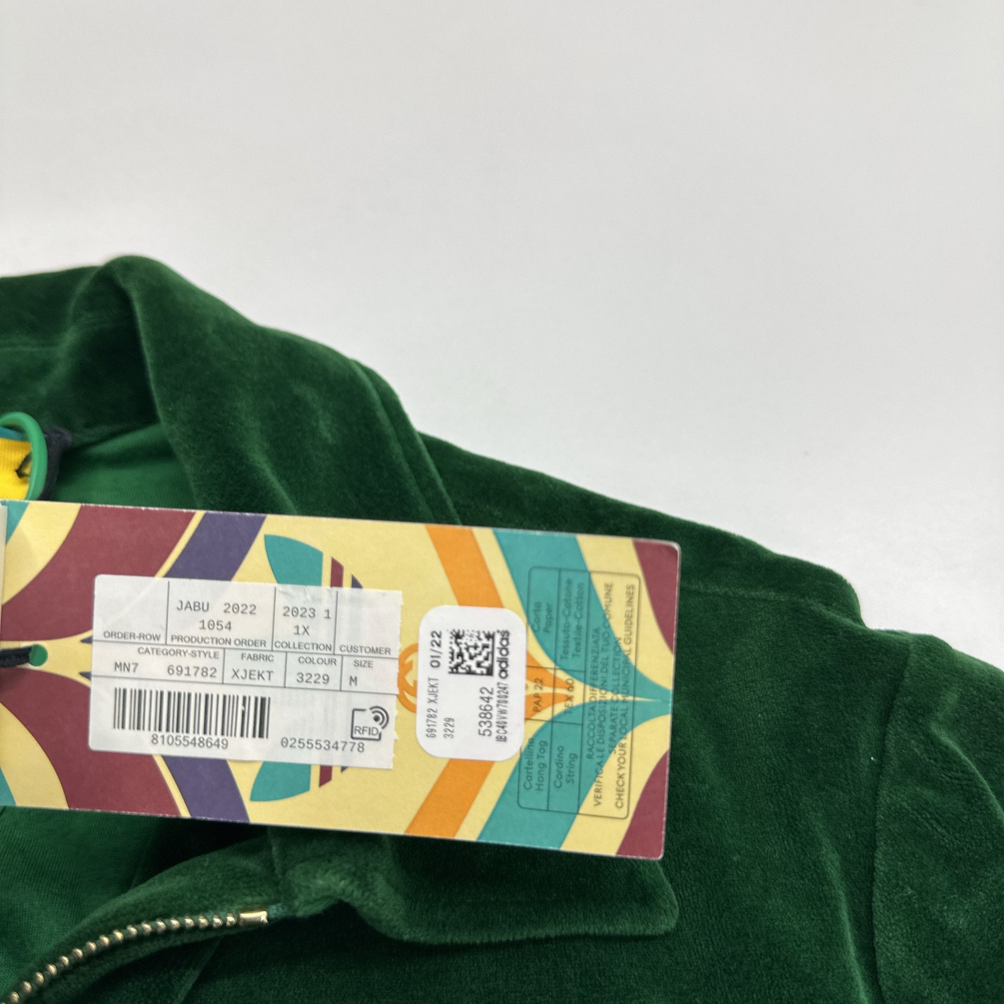 Gucci Gucci x adidas Originals Velvet Zip Jacket Size M Size US M / EU 48-50 / 2 - 4 Thumbnail