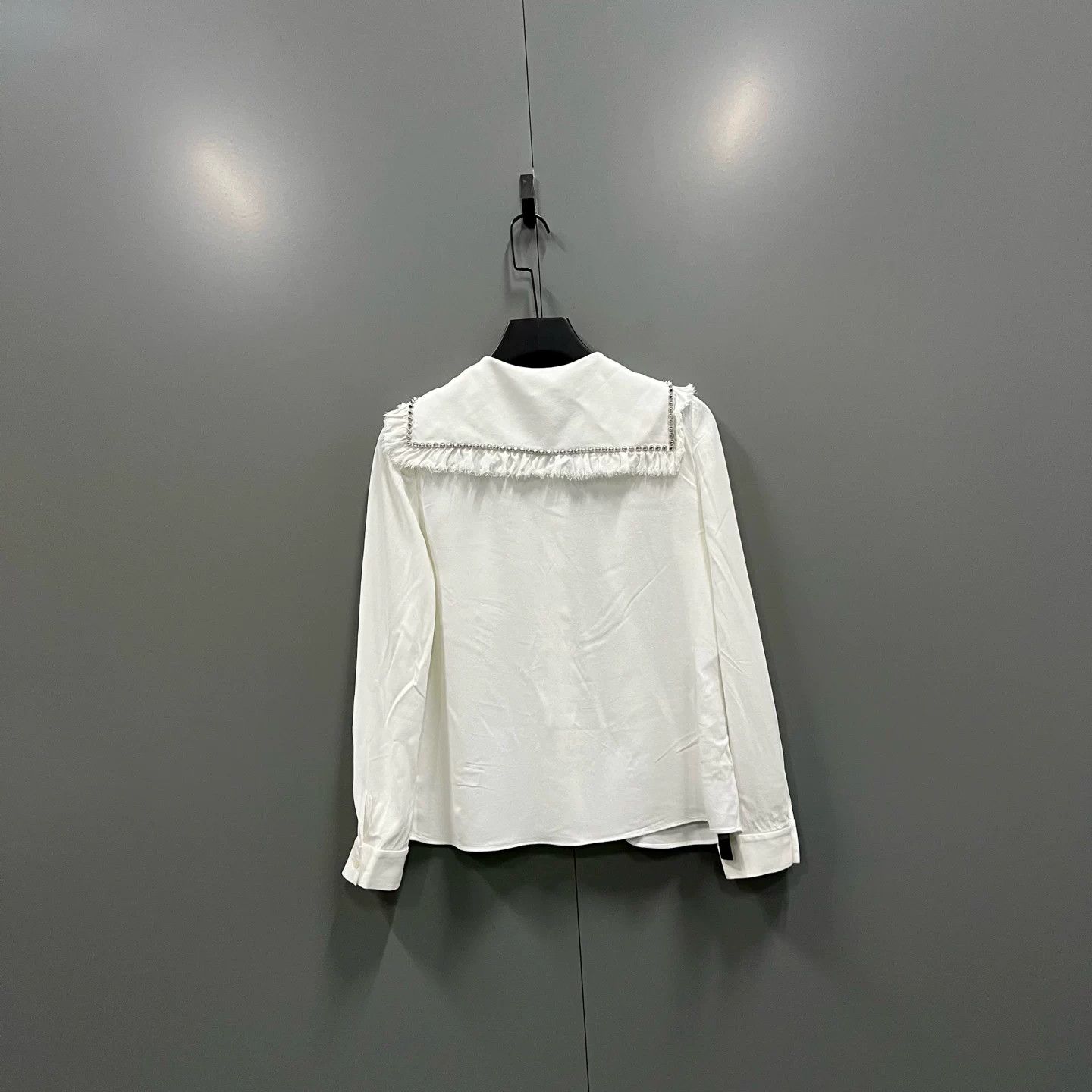 Miu Miu Miu Miu Crystal Embellished Collar Shirt Size 38 Size XS / US 0-2 / IT 36-38 - 4 Thumbnail