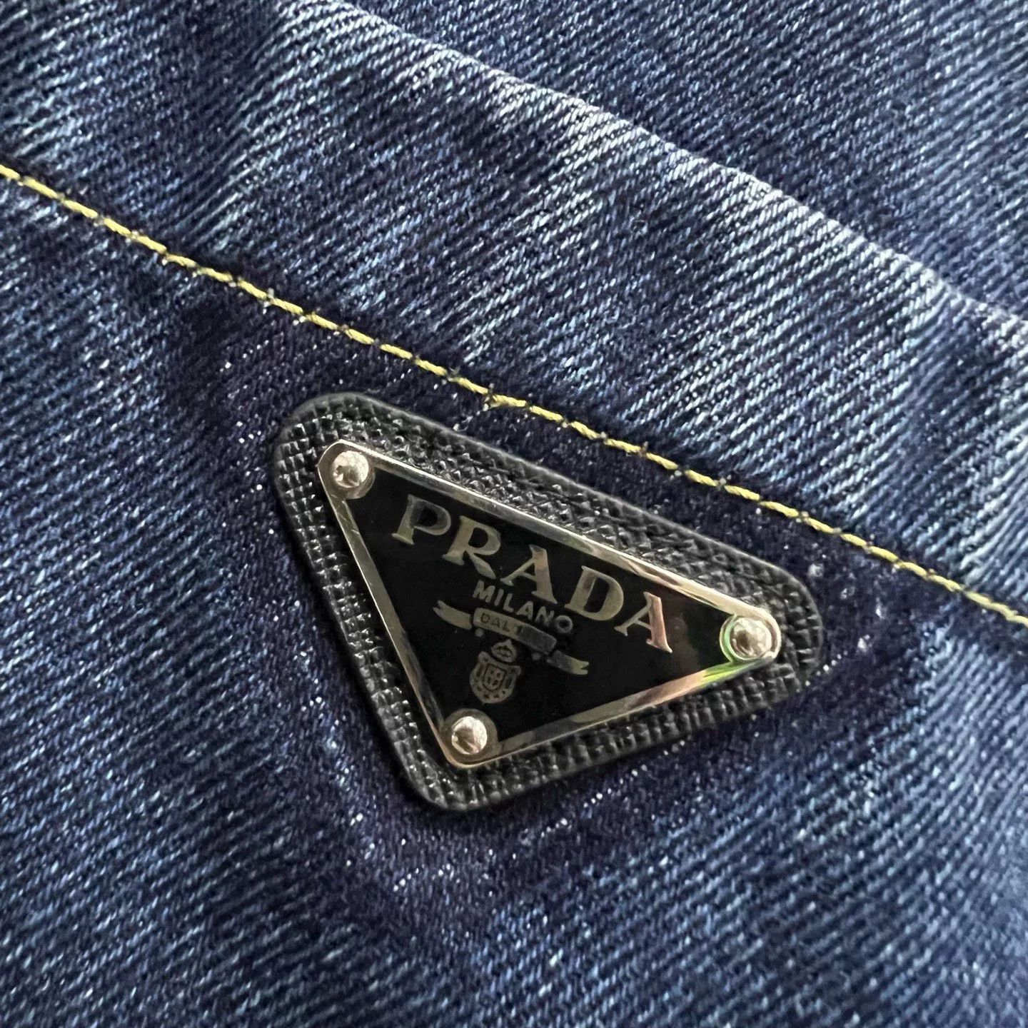 Prada Prada Logo Plaque Denim Jacket Size M Size US M / EU 48-50 / 2 - 4 Thumbnail