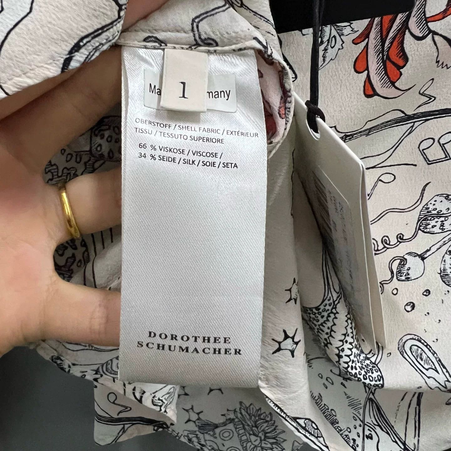 DOROTHEE SCHUMACHER Dorothee Schumacher Graphic Print Silk Blend Blouse Size XS Size XS / US 0-2 / IT 36-38 - 5 Thumbnail