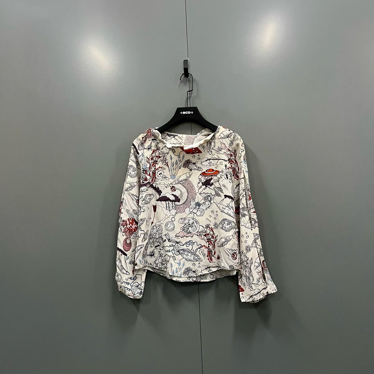 DOROTHEE SCHUMACHER Dorothee Schumacher Graphic Print Silk Blend Blouse Size XS Size XS / US 0-2 / IT 36-38 - 2 Thumbnail