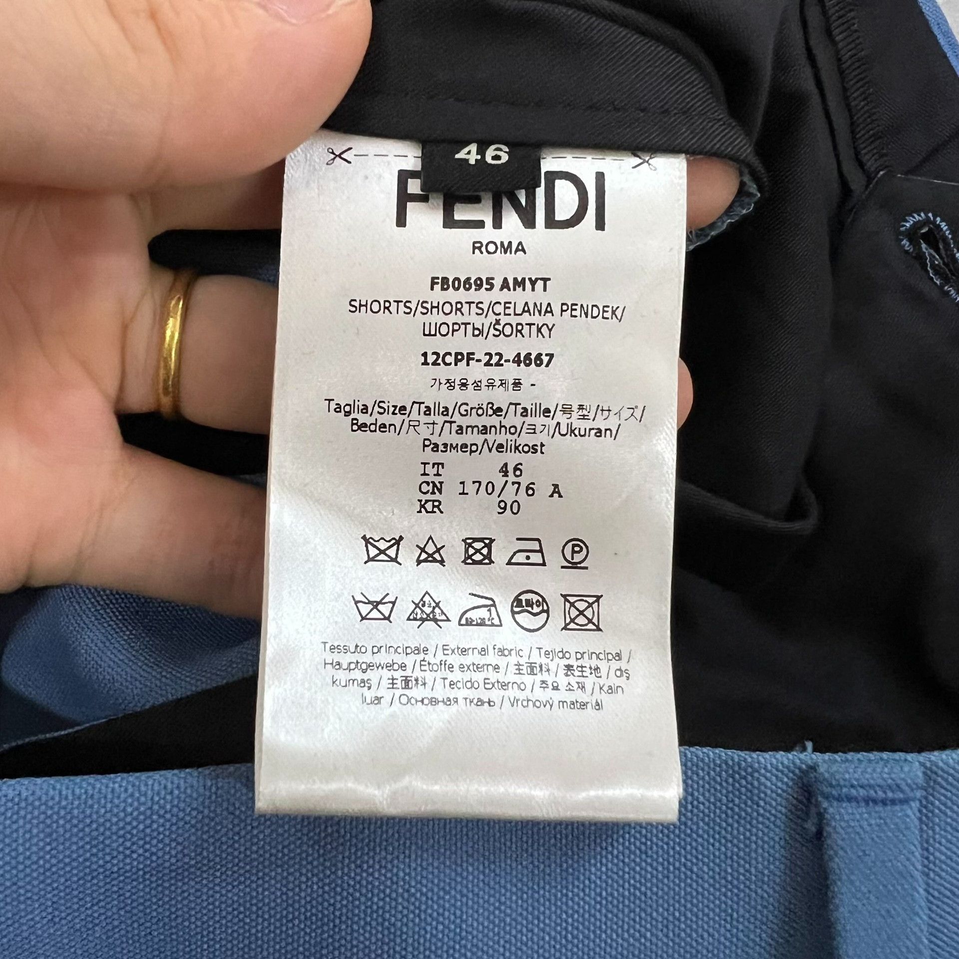 Fendi Fendi Blue Pleated Shorts Size 30 Size US 30 / EU 46 - 5 Thumbnail