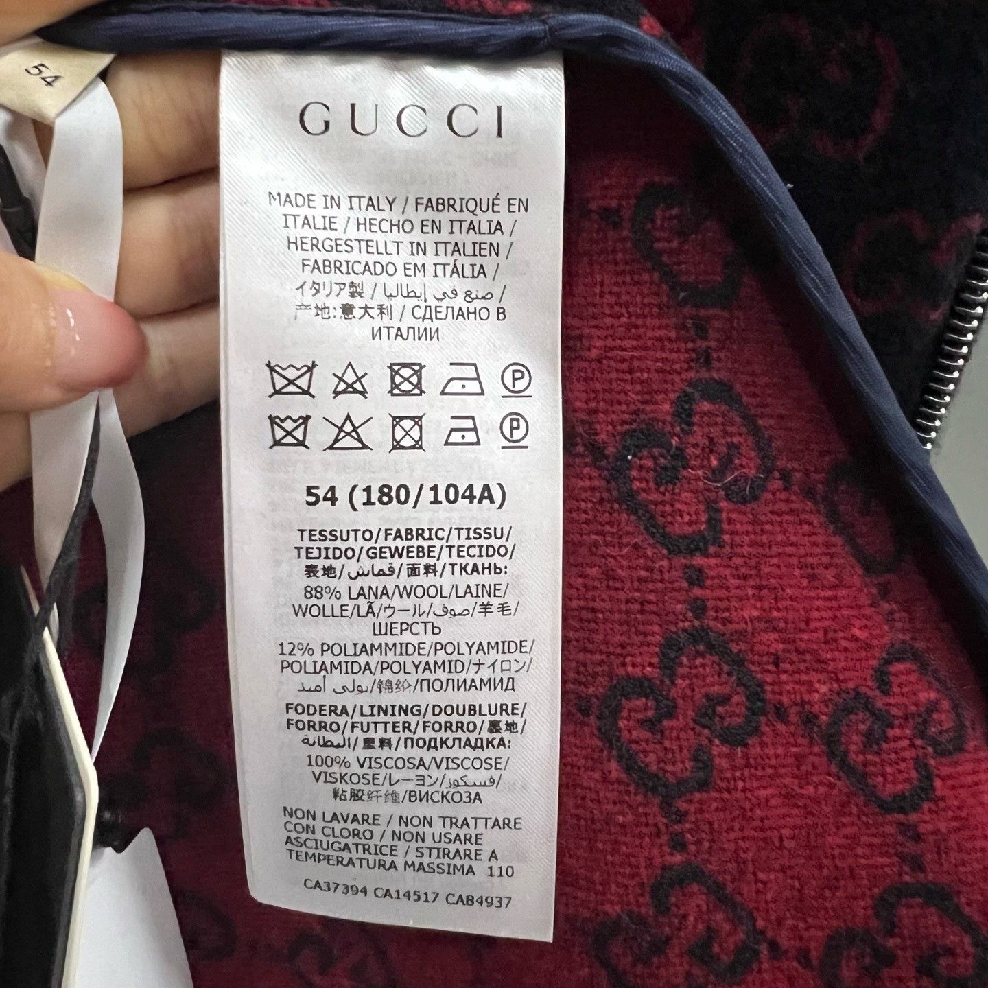 Gucci Gucci GG Monogram Wool Zip Jacket Size 54 Size US L / EU 52-54 / 3 - 6 Thumbnail