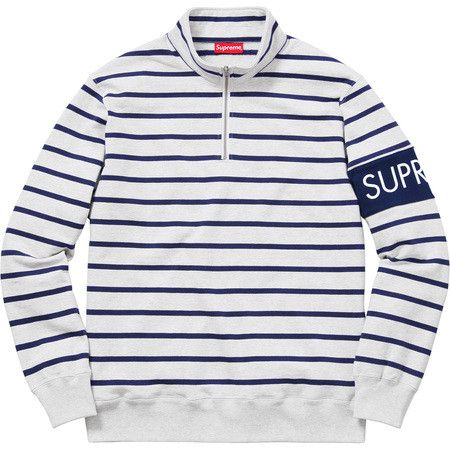 Supreme striped half zip sweater on sale