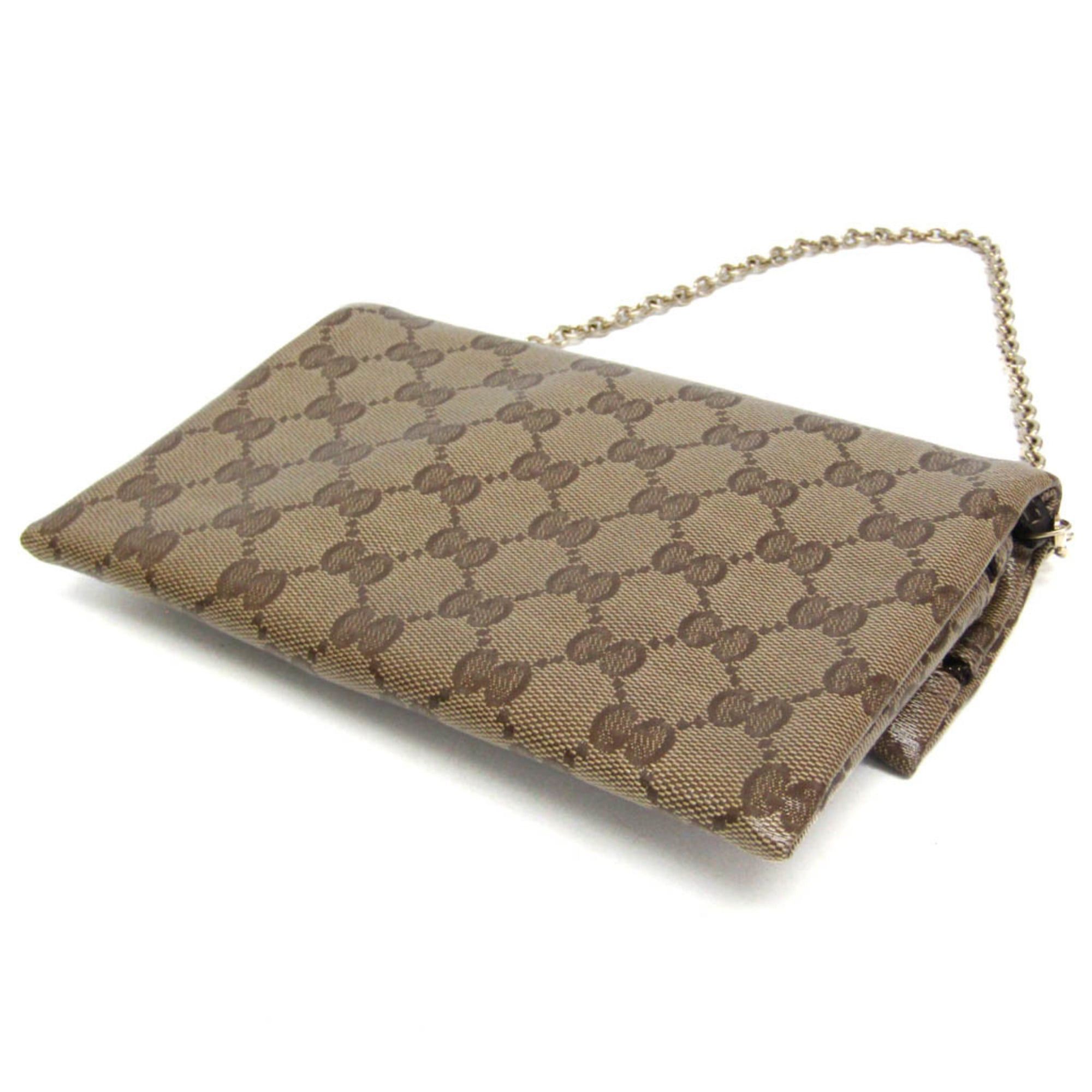 Gucci Gucci GG Crystal 203351 Women's GG Crystal Chain/Shoulder Wallet Beige Size ONE SIZE - 2 Thumbnail