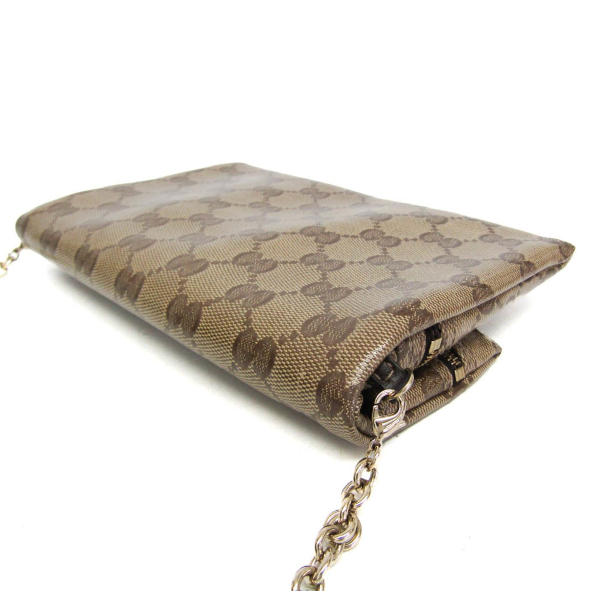 Gucci Gucci GG Crystal 203351 Women's GG Crystal Chain/Shoulder Wallet Beige Size ONE SIZE - 6 Thumbnail