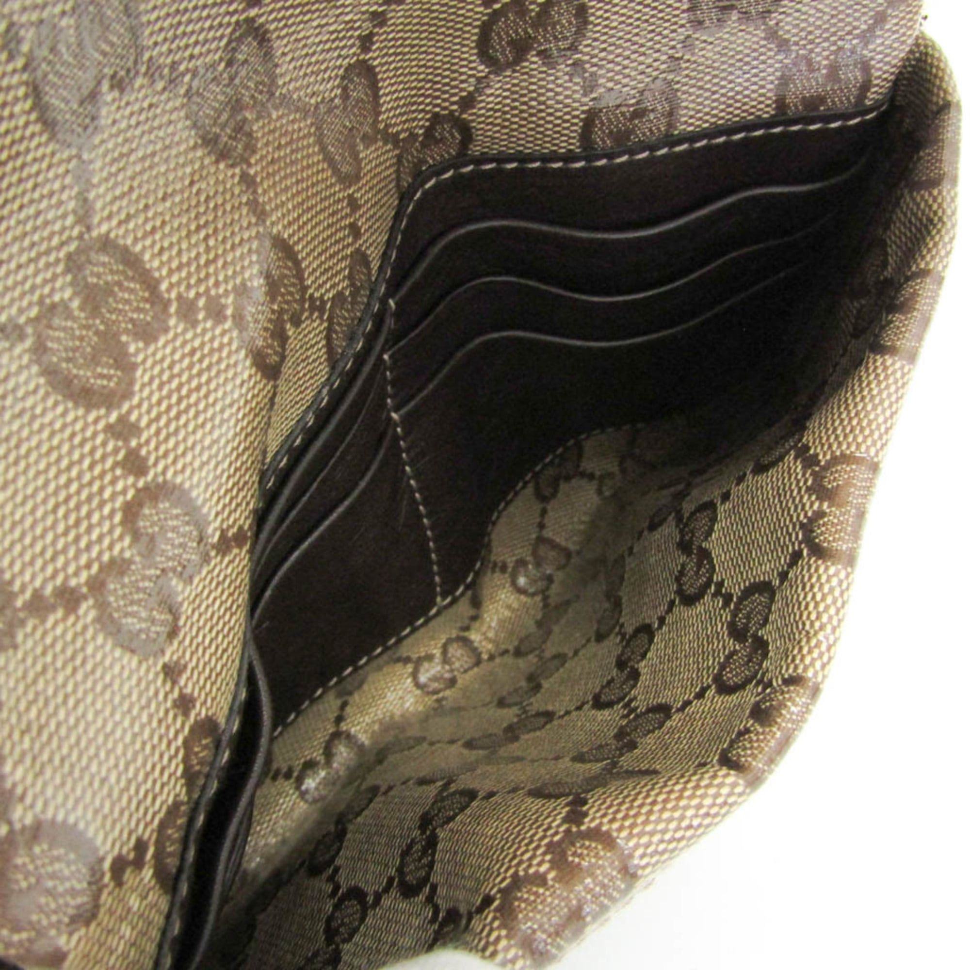 Gucci Gucci GG Crystal 203351 Women's GG Crystal Chain/Shoulder Wallet Beige Size ONE SIZE - 3 Thumbnail