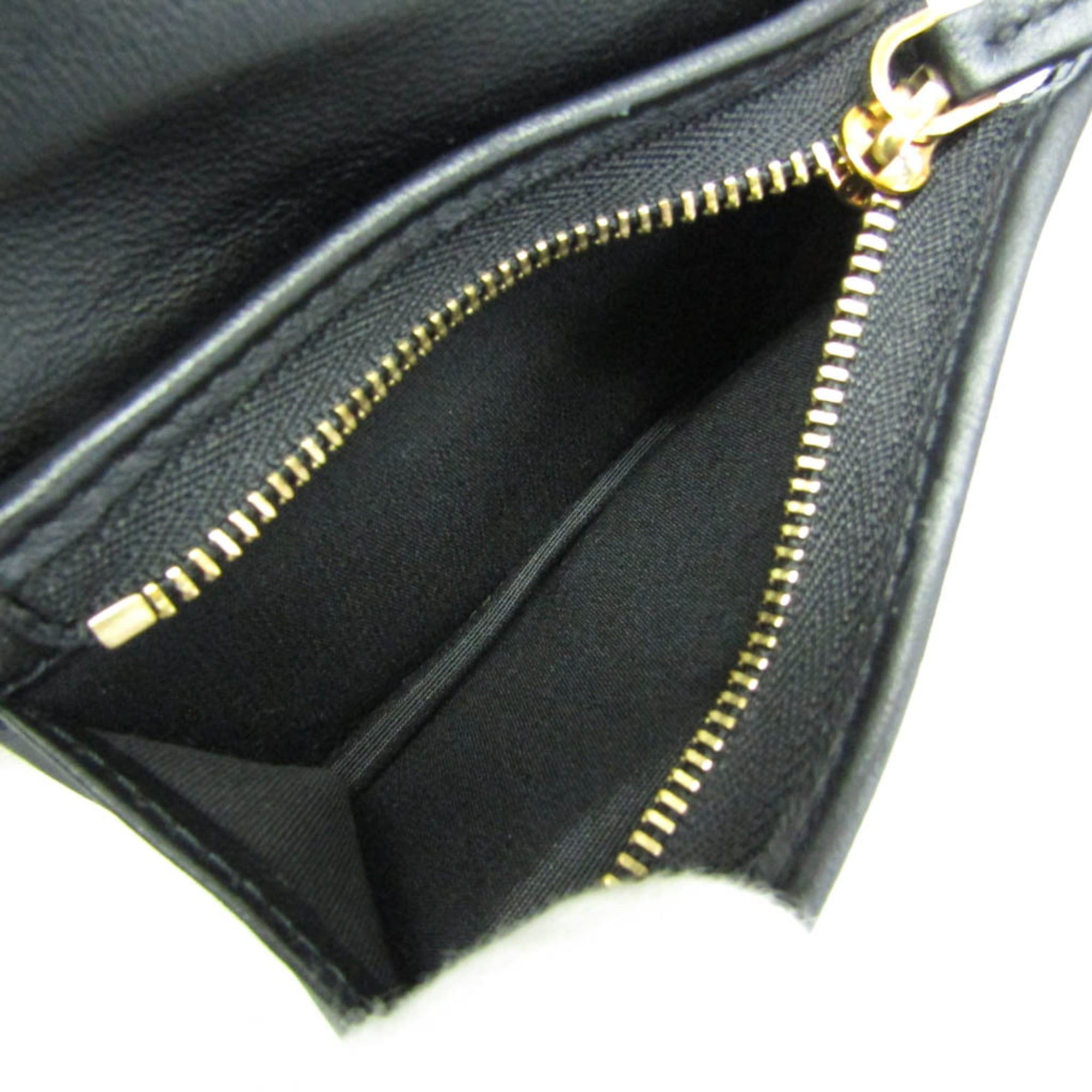 Versace Versace Visetos Quilted Leather Compact Wallet Women's Leather Wallet (bi-fold) Gold,Black Size ONE SIZE - 5 Thumbnail