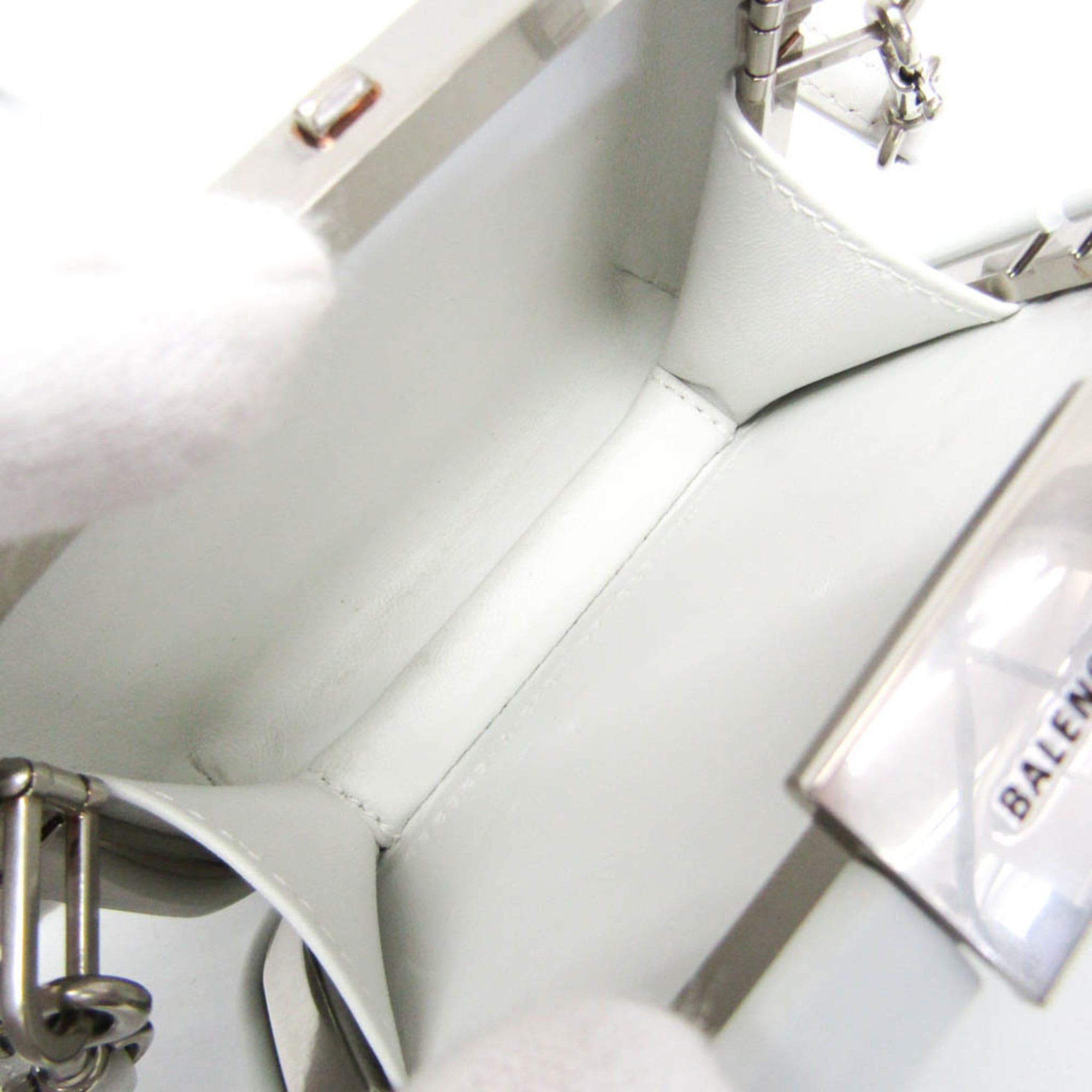 Balenciaga Balenciaga Lunchbox Mini Case 638324 Women's Plastic,Leather Shoulder Bag White Size ONE SIZE - 4 Thumbnail