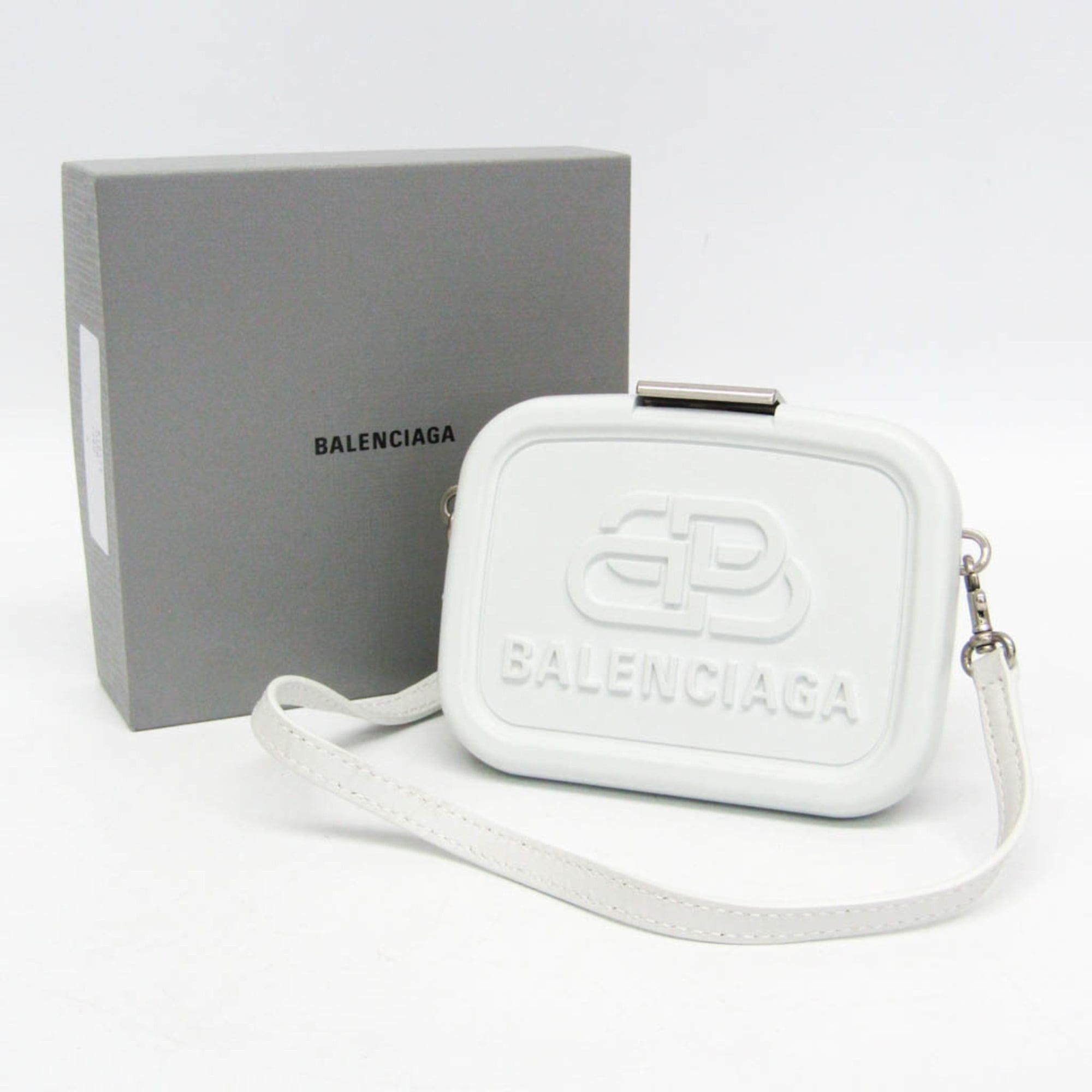 Balenciaga Balenciaga Lunchbox Mini Case 638324 Women's Plastic,Leather Shoulder Bag White Size ONE SIZE - 2 Thumbnail