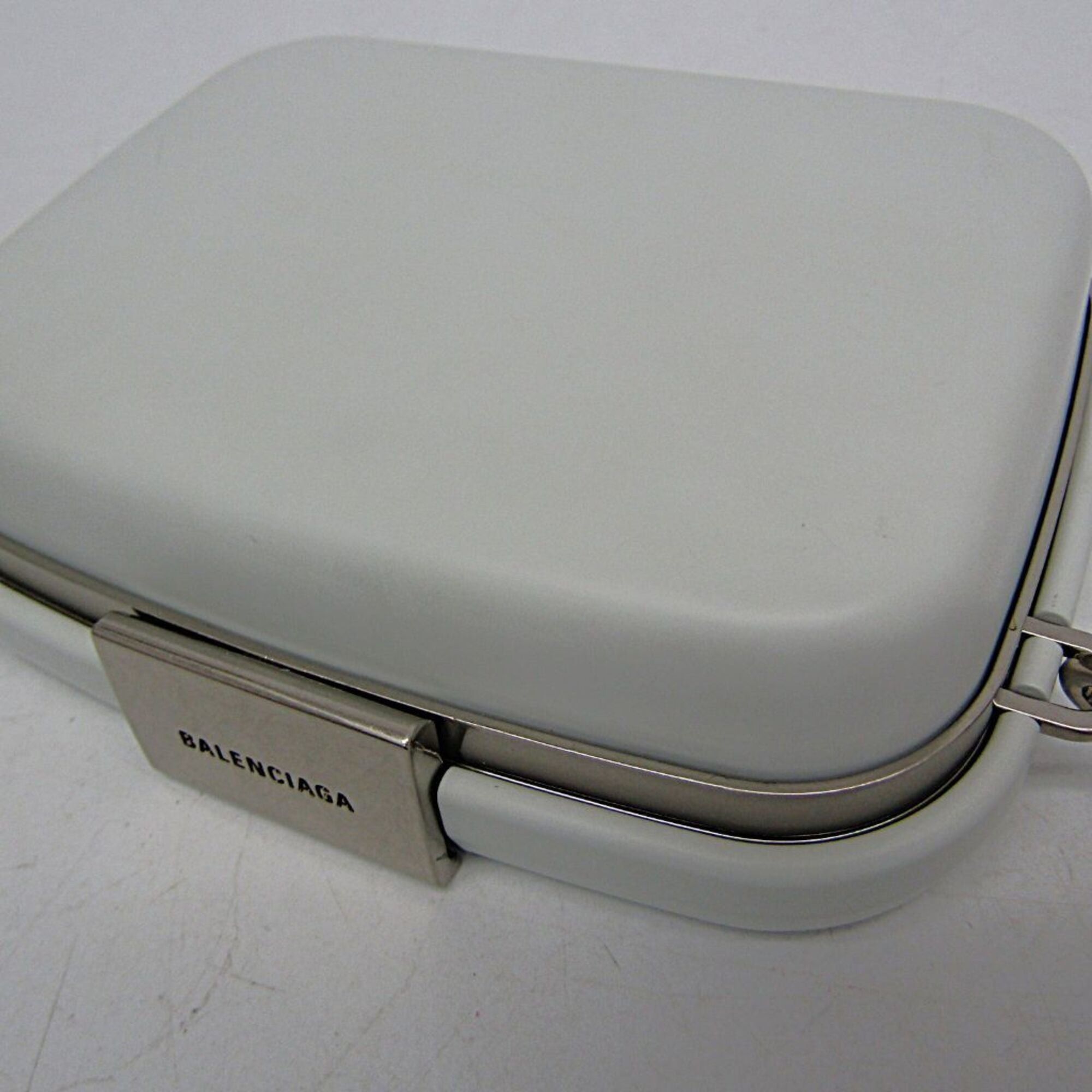 Balenciaga Balenciaga Lunchbox Mini Case 638324 Women's Plastic,Leather Shoulder Bag White Size ONE SIZE - 9 Thumbnail