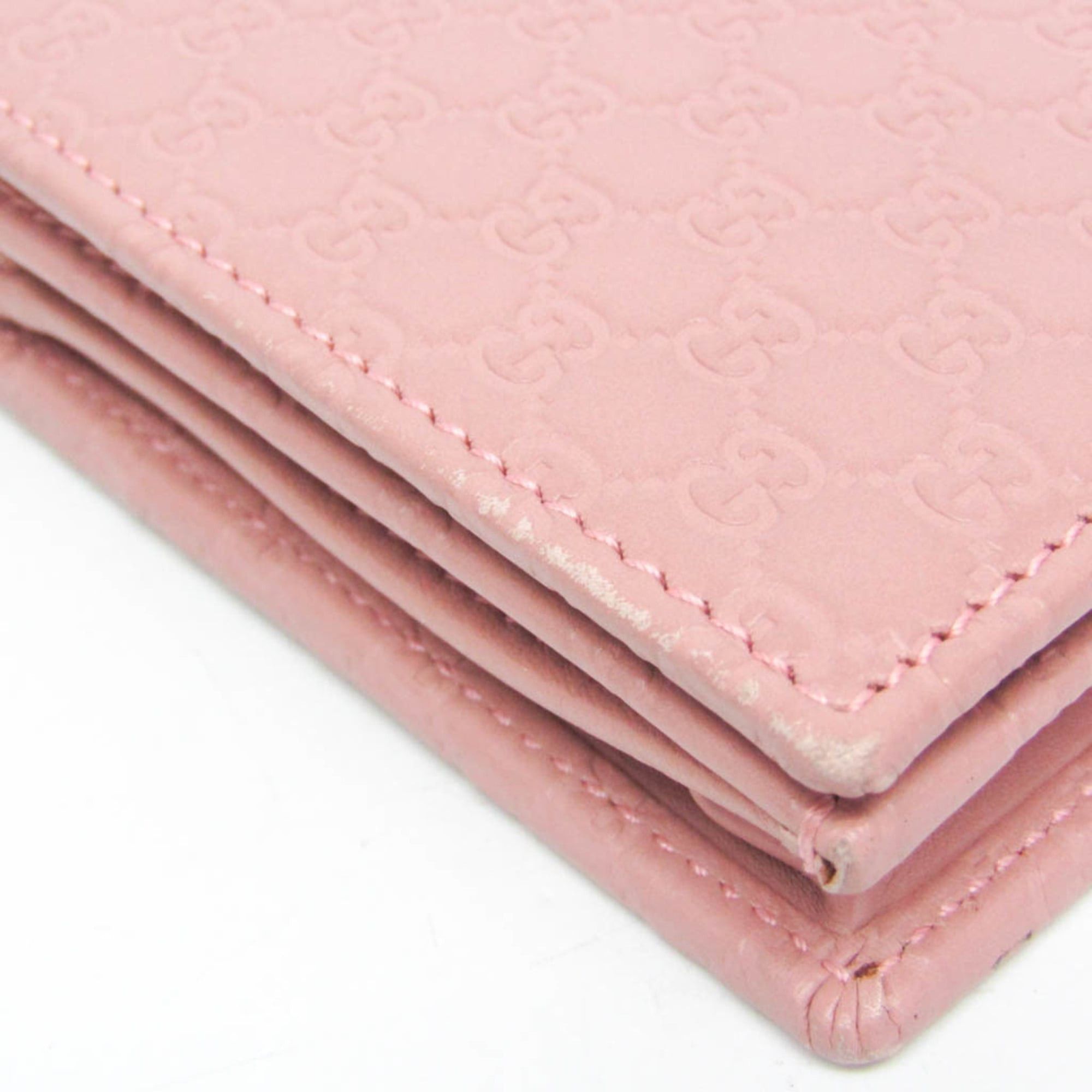 Gucci Gucci MicroGuccissima 466507 Women's Leather Chain/Shoulder Wallet Pink Size ONE SIZE - 9 Thumbnail