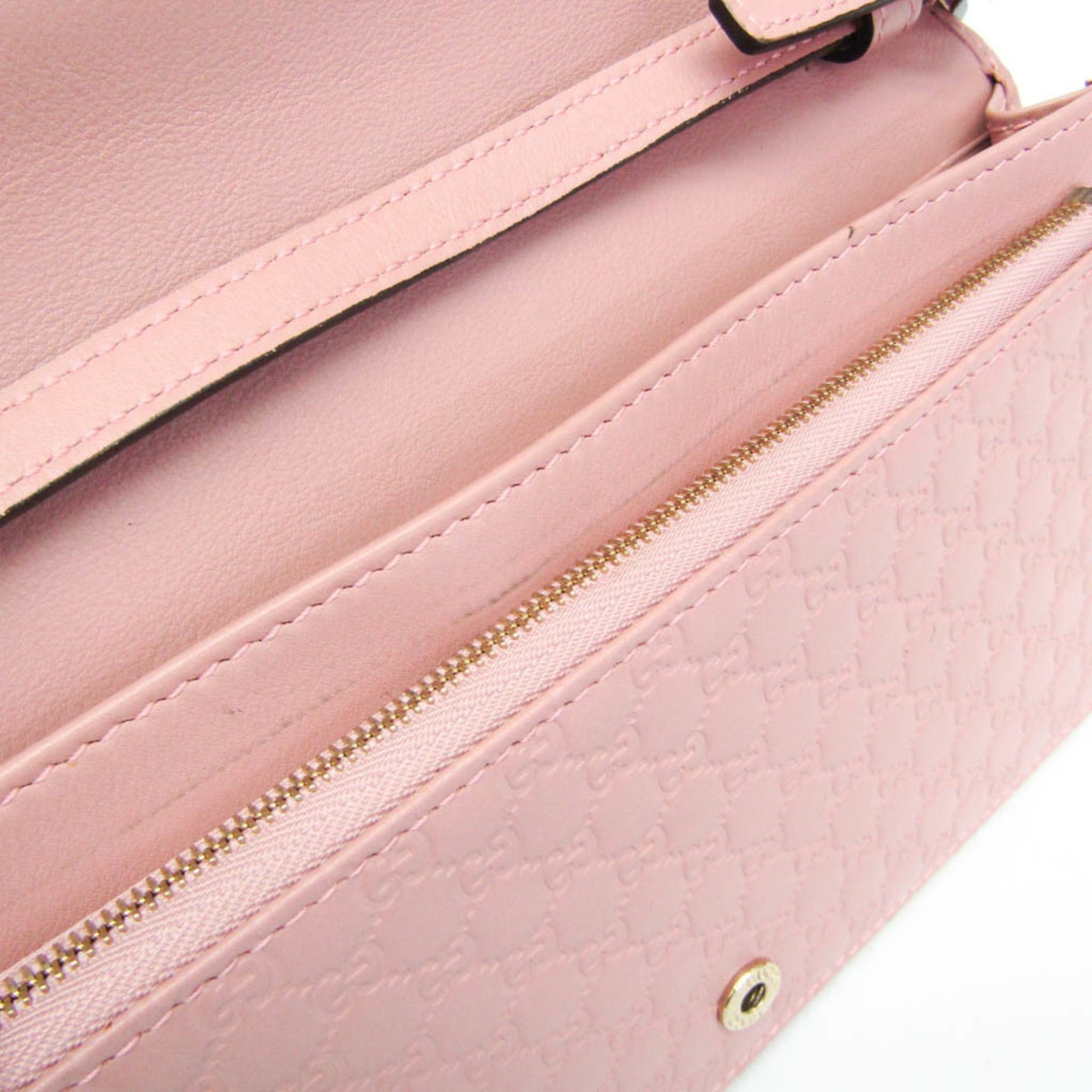Gucci Gucci MicroGuccissima 466507 Women's Leather Chain/Shoulder Wallet Pink Size ONE SIZE - 16 Thumbnail