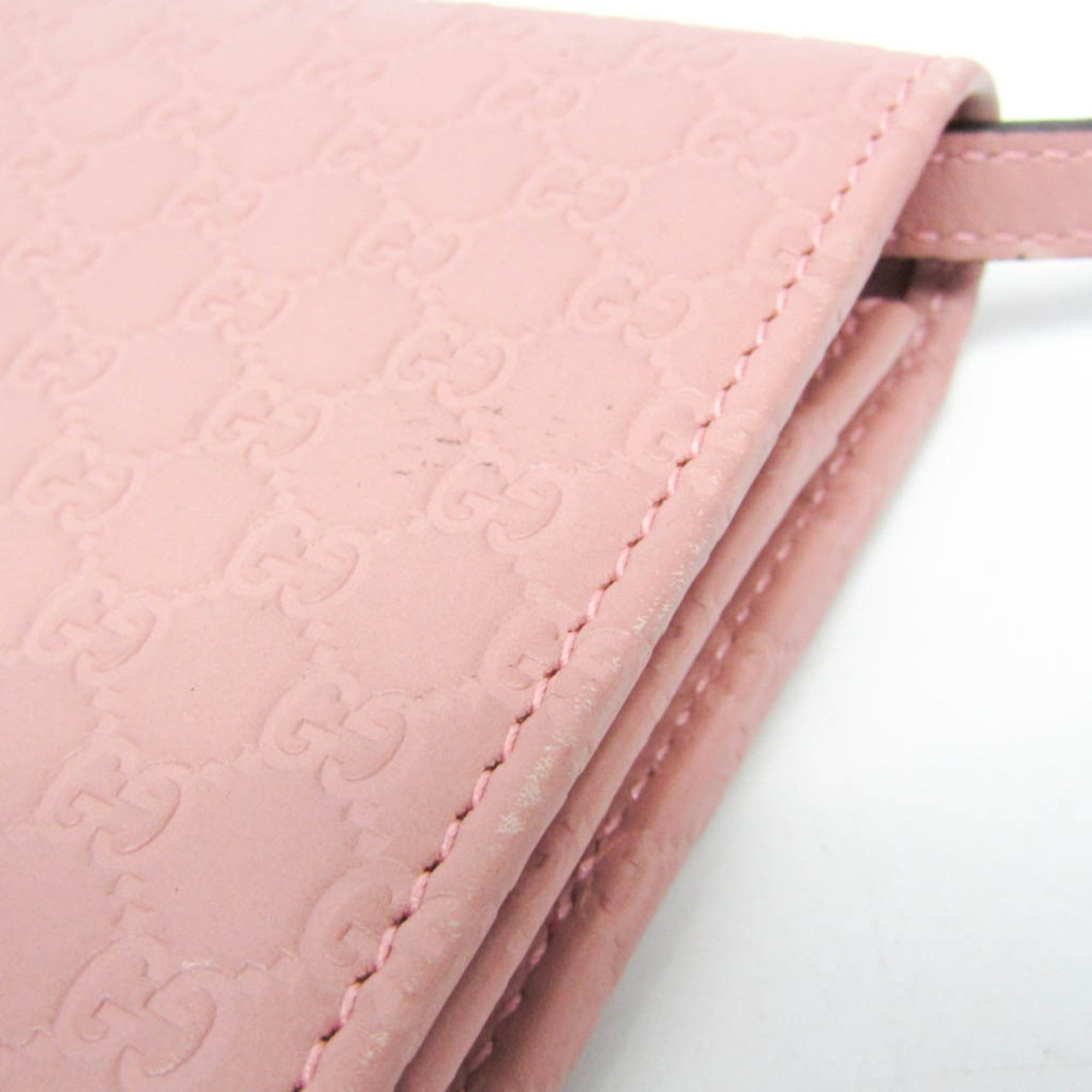 Gucci Gucci MicroGuccissima 466507 Women's Leather Chain/Shoulder Wallet Pink Size ONE SIZE - 7 Thumbnail