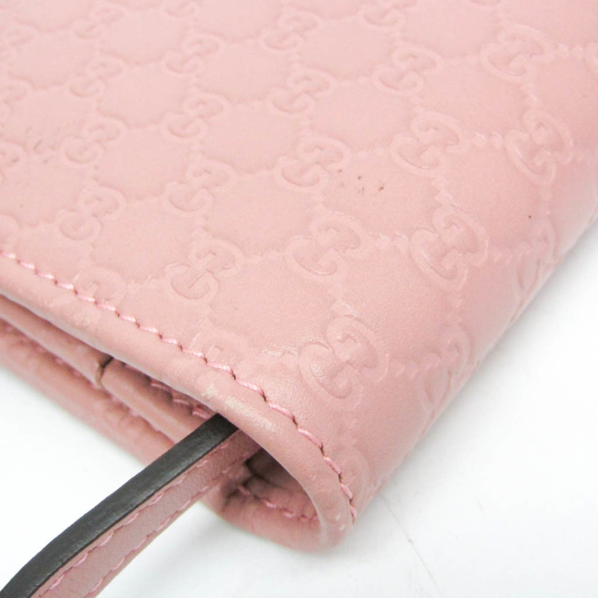 Gucci Gucci MicroGuccissima 466507 Women's Leather Chain/Shoulder Wallet Pink Size ONE SIZE - 11 Thumbnail