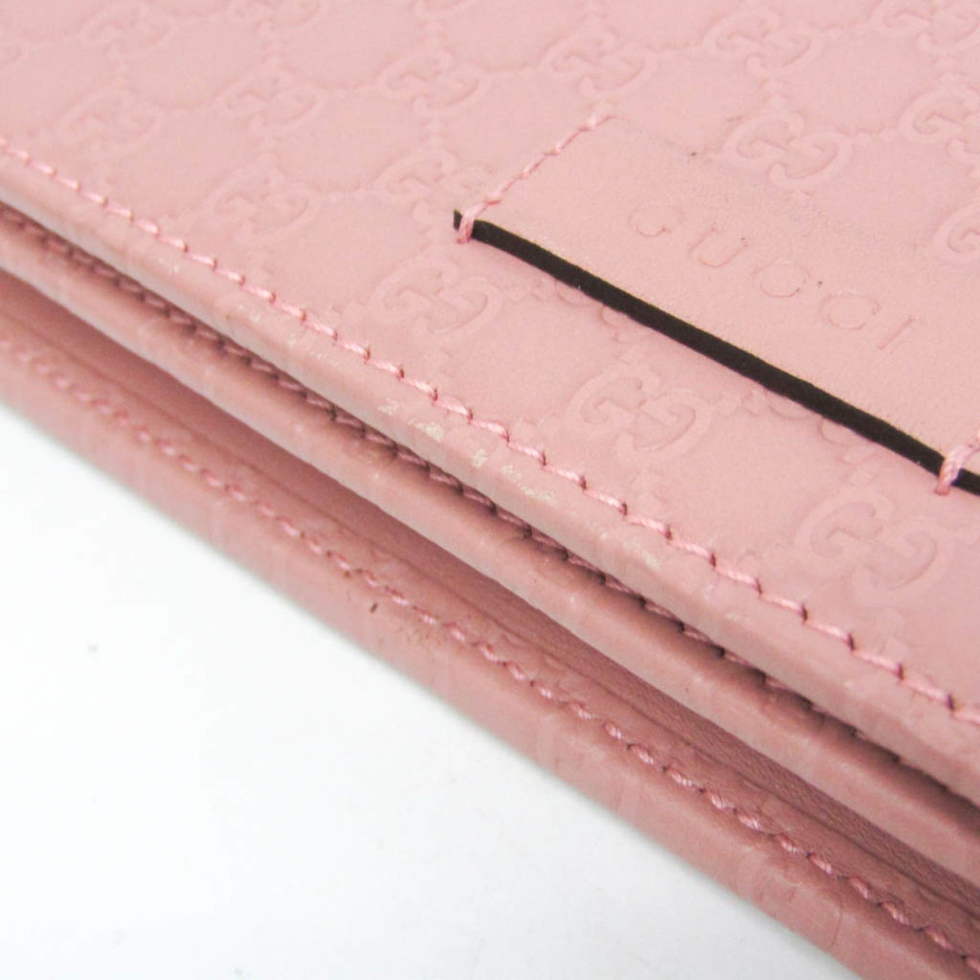 Gucci Gucci MicroGuccissima 466507 Women's Leather Chain/Shoulder Wallet Pink Size ONE SIZE - 8 Thumbnail