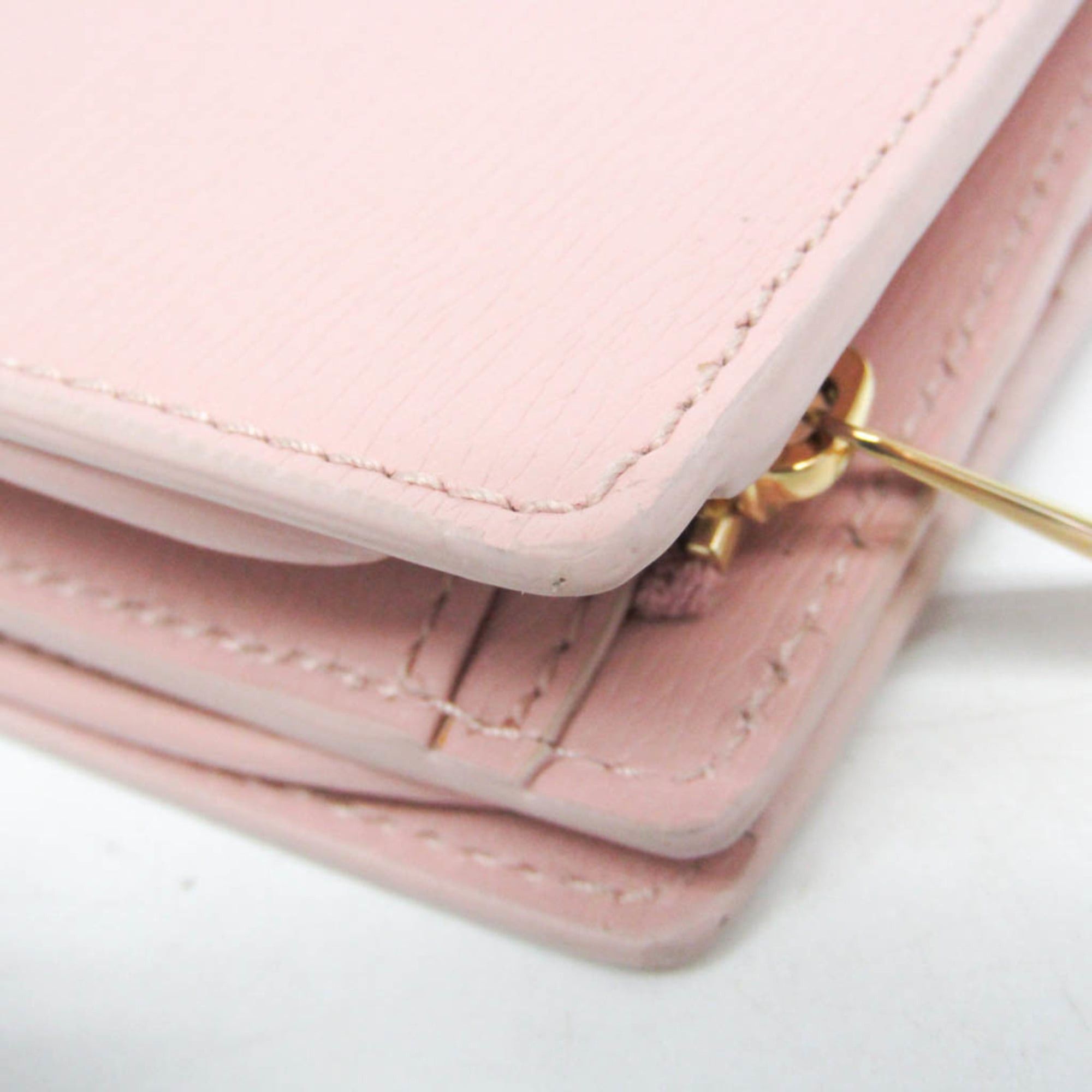 Gucci Gucci 772640 Women's Leather Wallet (bi-fold) Pink Size ONE SIZE - 9 Thumbnail