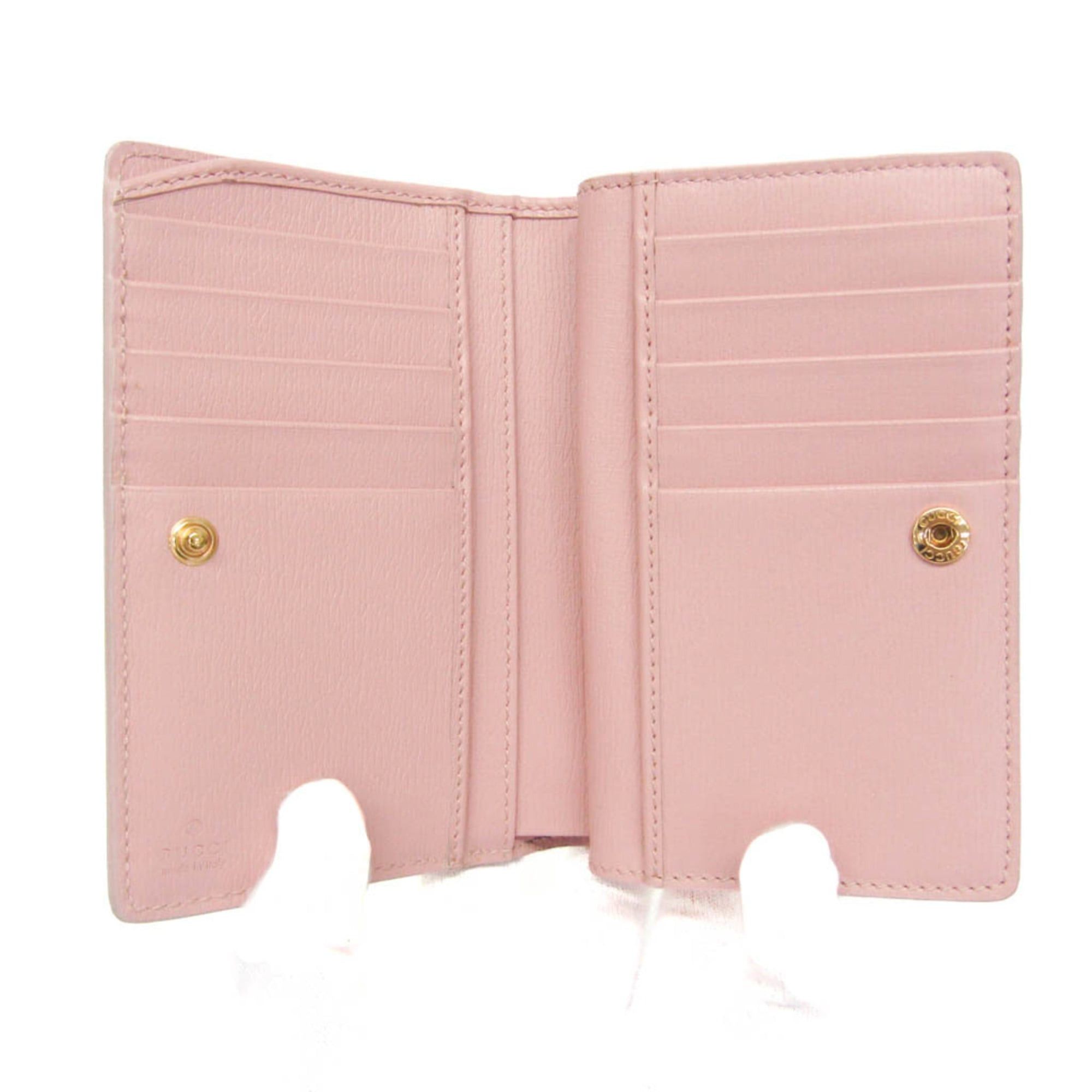 Gucci Gucci 772640 Women's Leather Wallet (bi-fold) Pink Size ONE SIZE - 4 Thumbnail