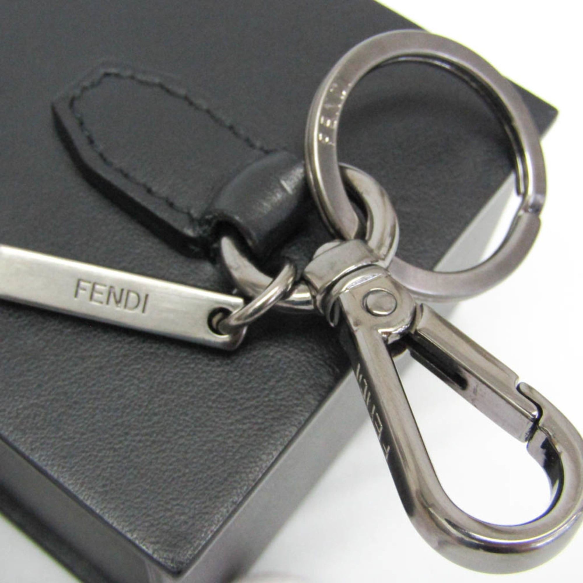 Fendi Fendi Mini Box Keychain Charm 7AR894 Keyring (Black) Size ONE SIZE - 8 Thumbnail