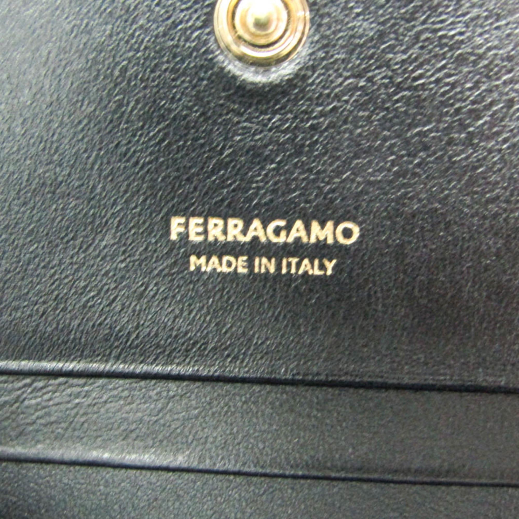 Salvatore Ferragamo Salvatore Ferragamo Compact Wallet IY-22 1087 Women's Leather Wallet (bi-fold) Black Size ONE SIZE - 18 Thumbnail