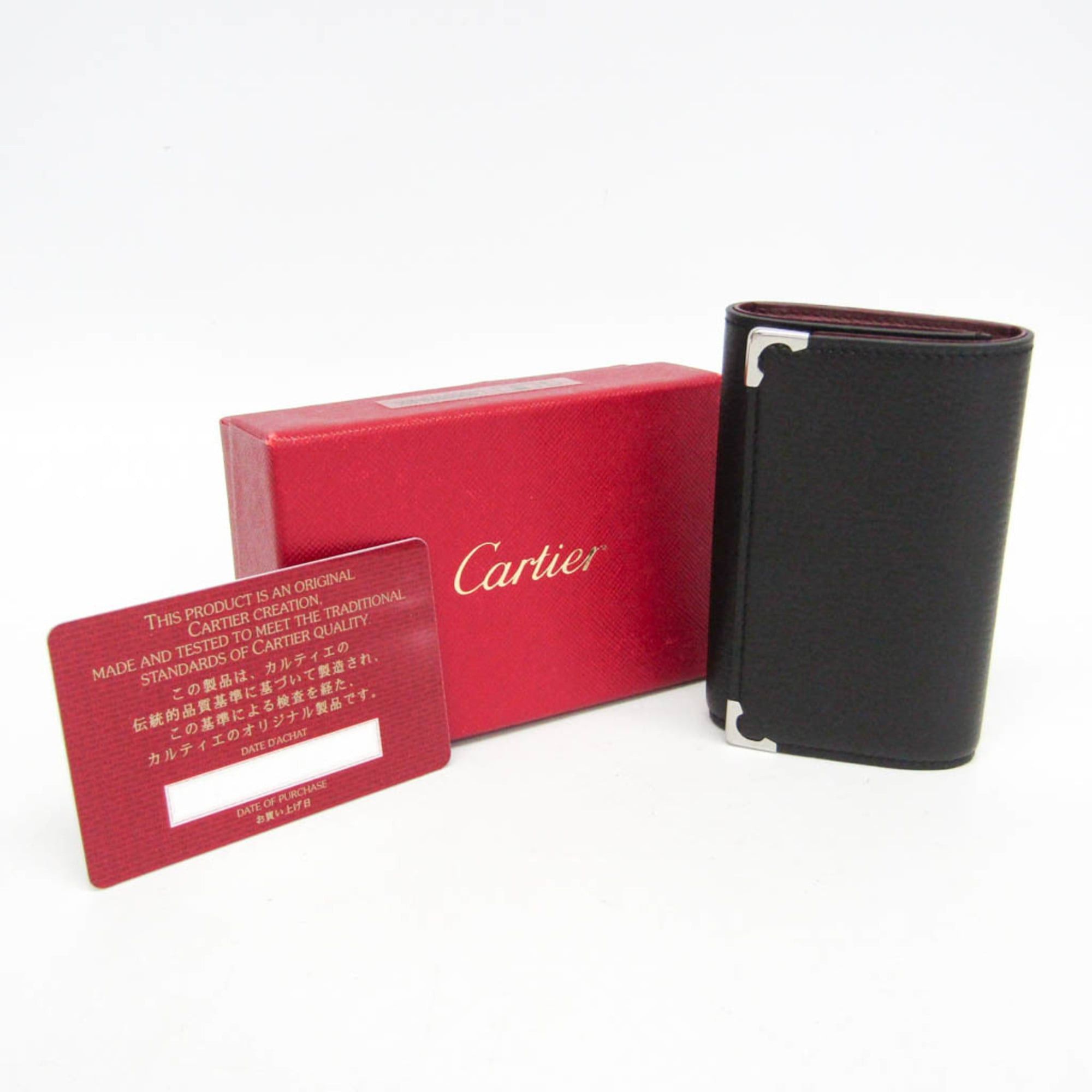 Cartier Cartier Cabochon L3000579 Men,Women Leather Key Case Black Size ONE SIZE - 2 Thumbnail