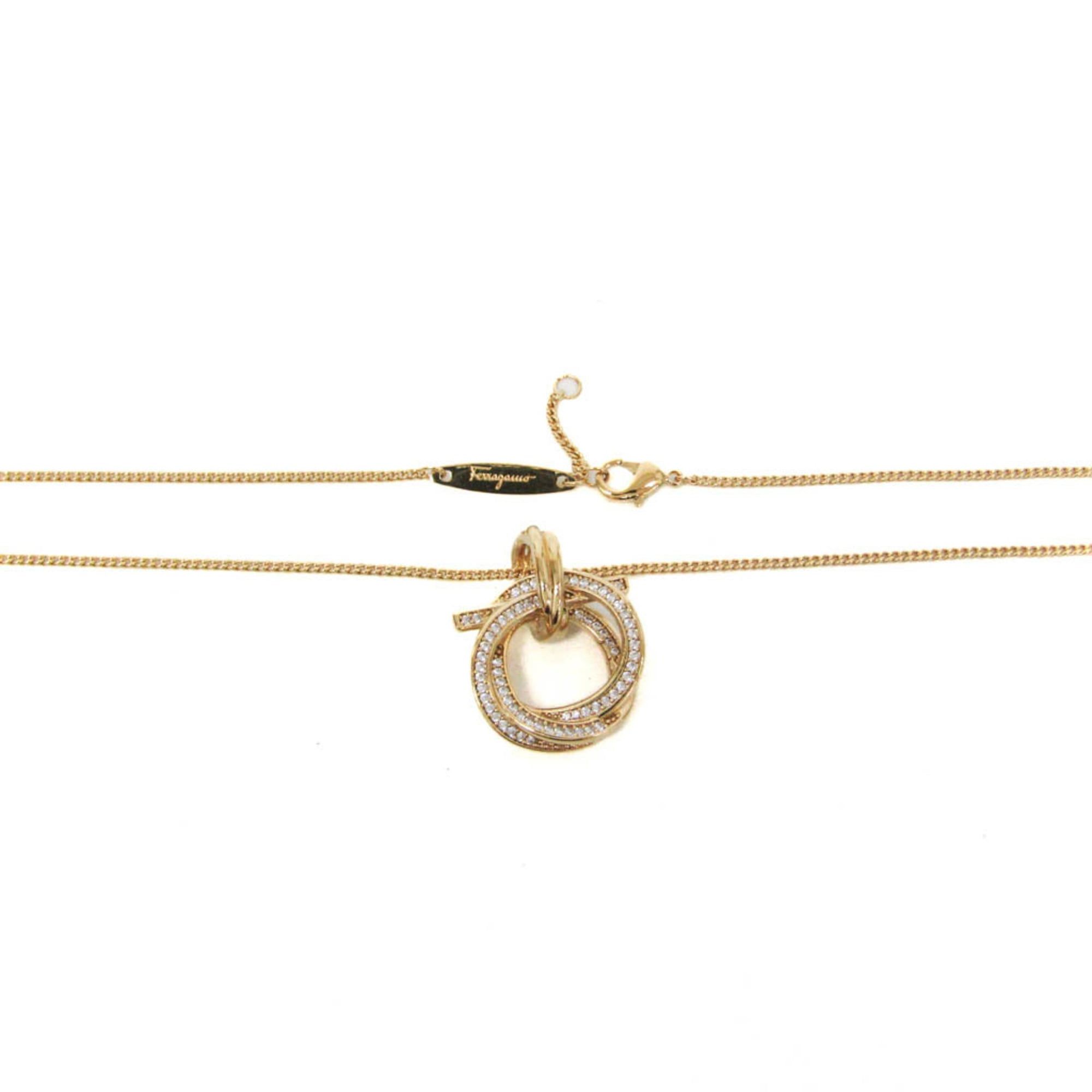 Salvatore Ferragamo Salvatore Ferragamo Gancini 760609 Gold Plating Rhinestone Women,Men Fashion Pendant Necklace (Gold) Size ONE SIZE - 5 Thumbnail