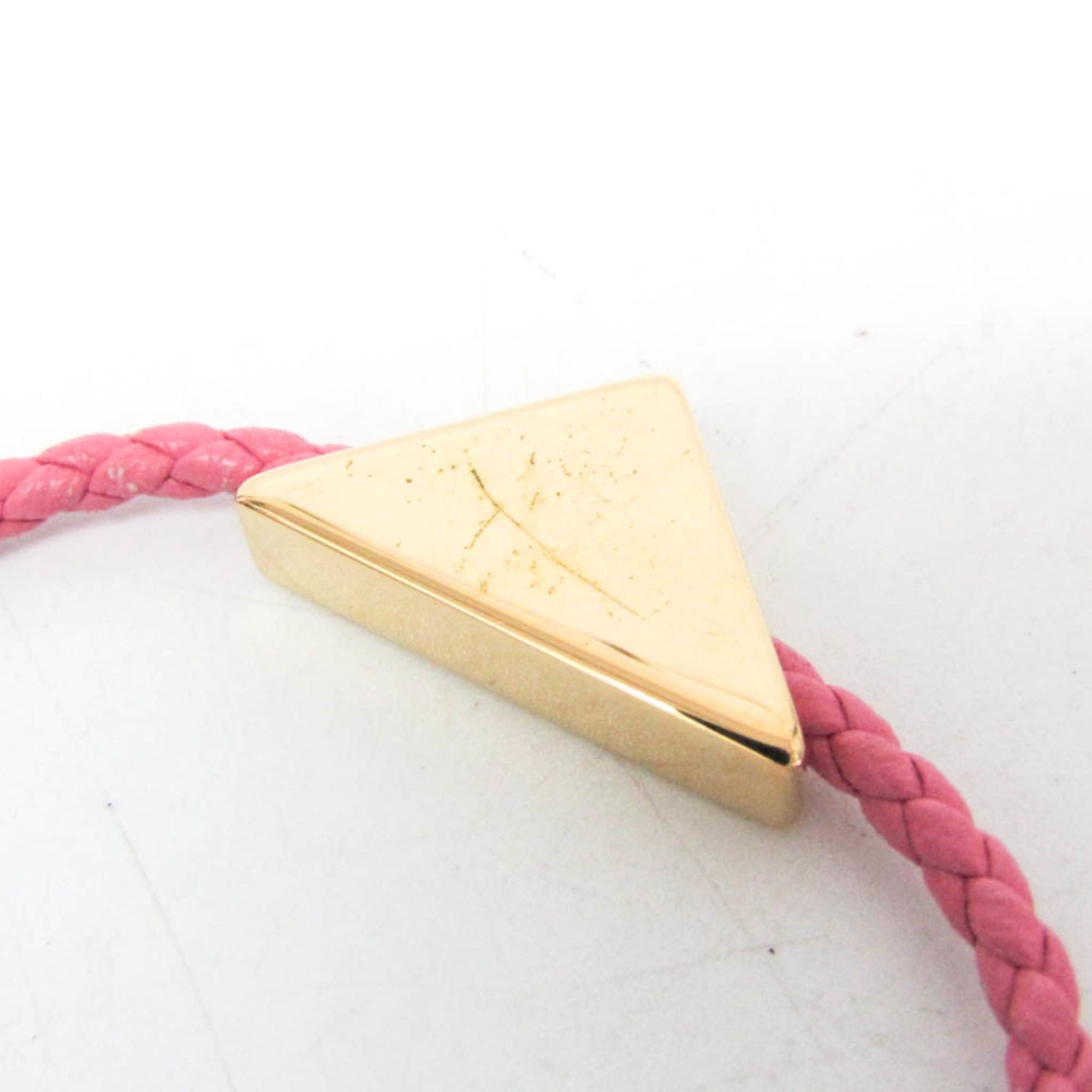 Prada Prada Nappa Leather Triangle Plate Bracelet 1IB350 Leather Bangle Pink Size ONE SIZE - 5 Thumbnail