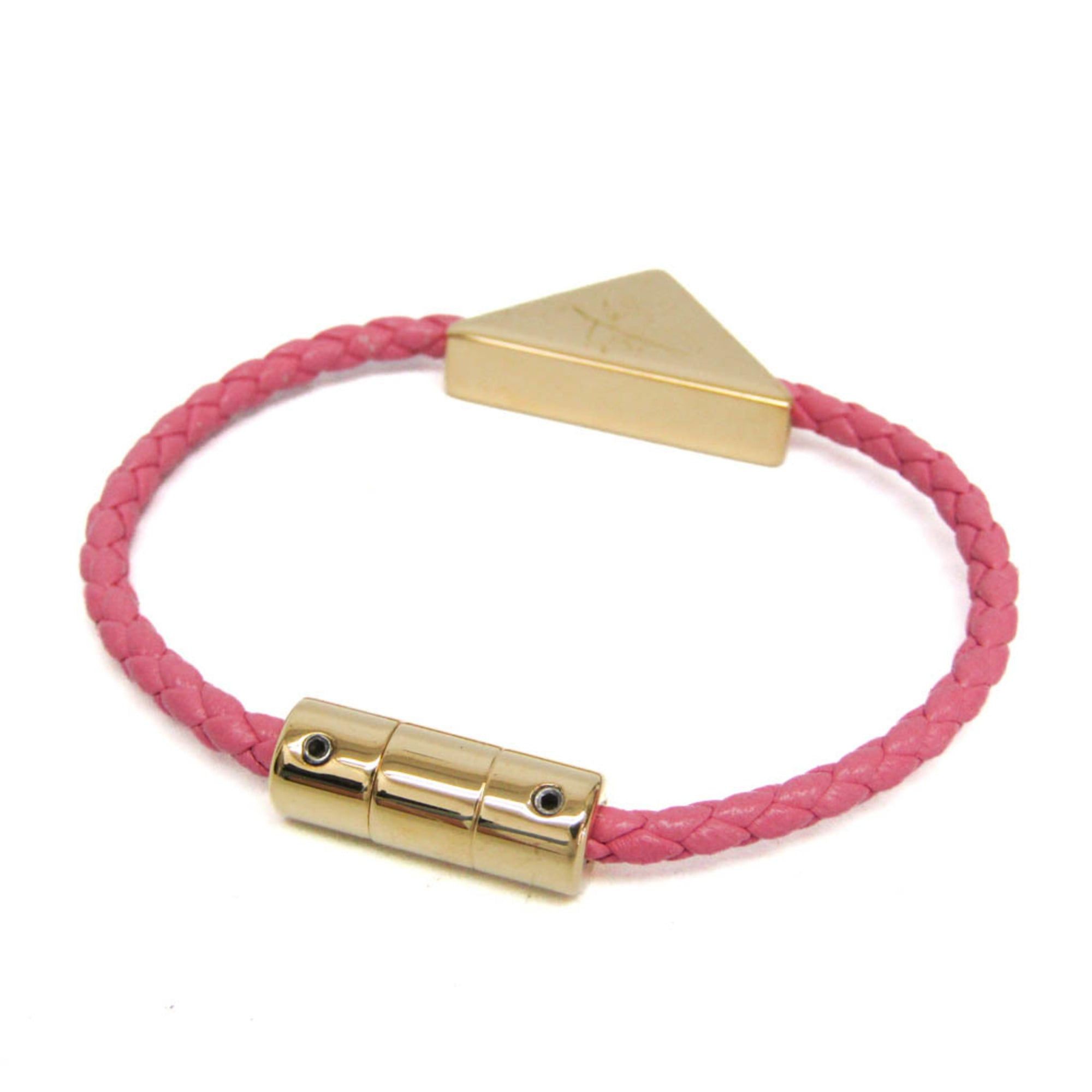 Prada Prada Nappa Leather Triangle Plate Bracelet 1IB350 Leather Bangle Pink Size ONE SIZE - 3 Thumbnail