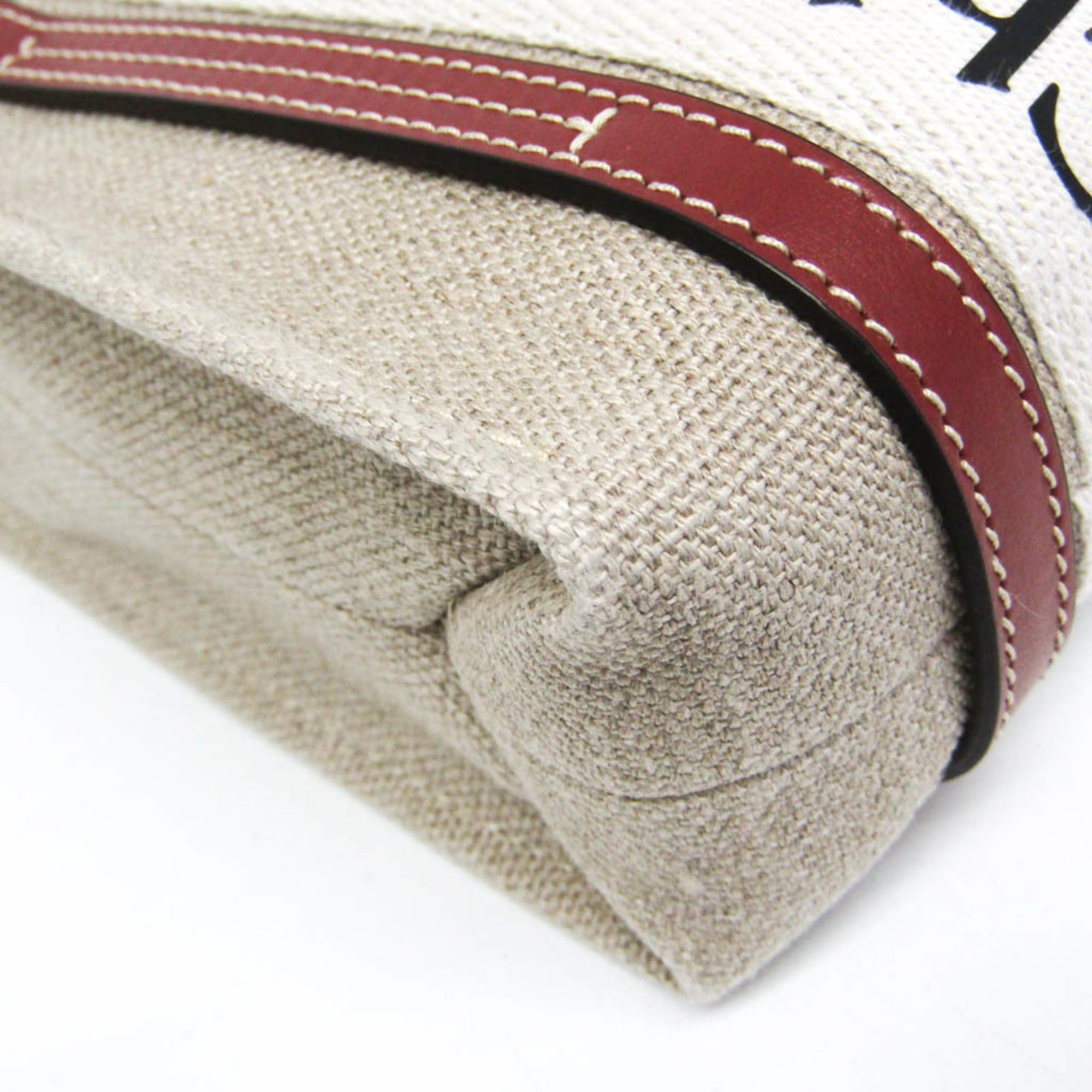 Chloe Chloé Woody Mini CHC22AP237I266J5 Women's Linen,Leather Shoulder Bag Light Beige Size ONE SIZE - 5 Thumbnail